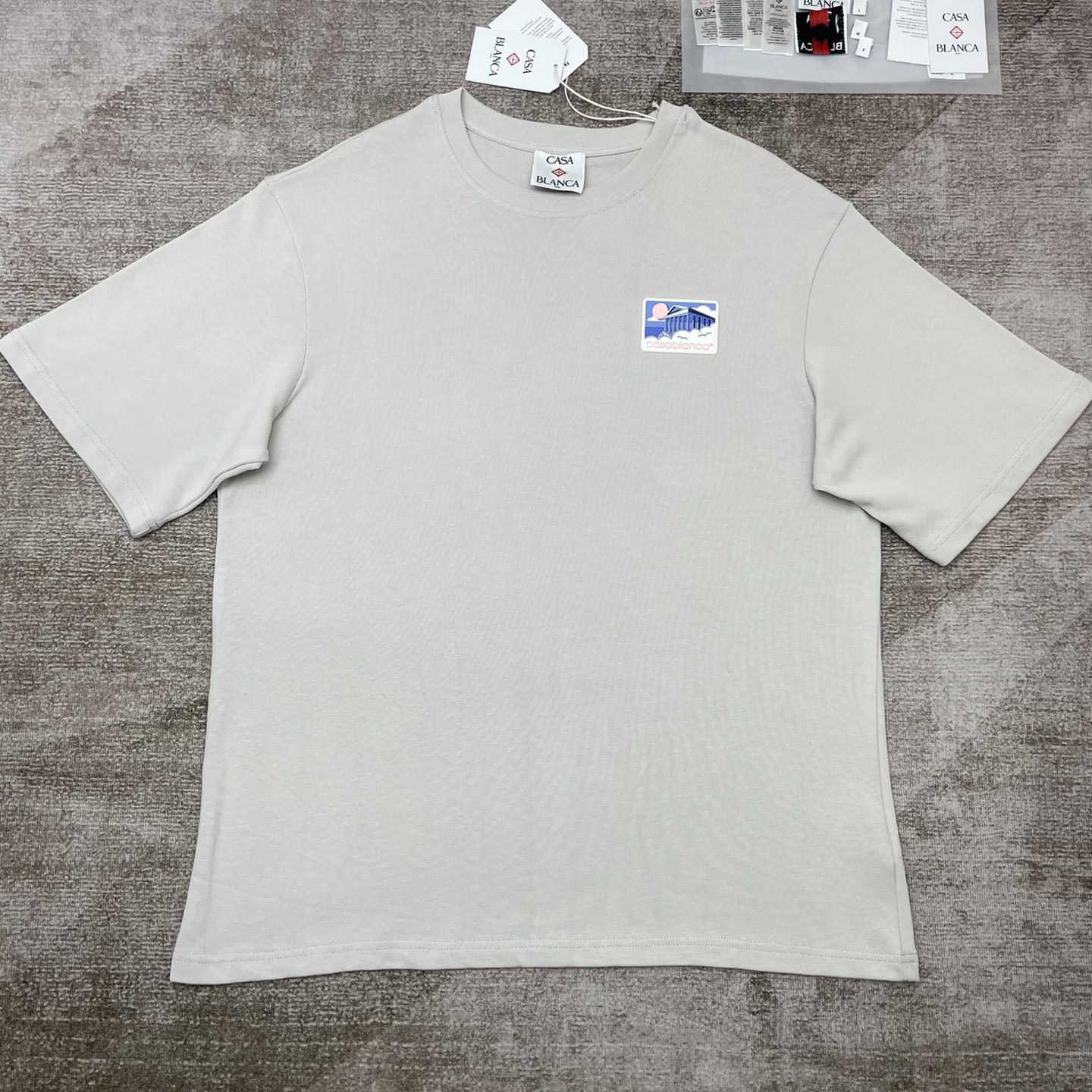 Casablanca Grey Greek Temple Applique Jersey T-Shirt   C977 - PerfectKickZ