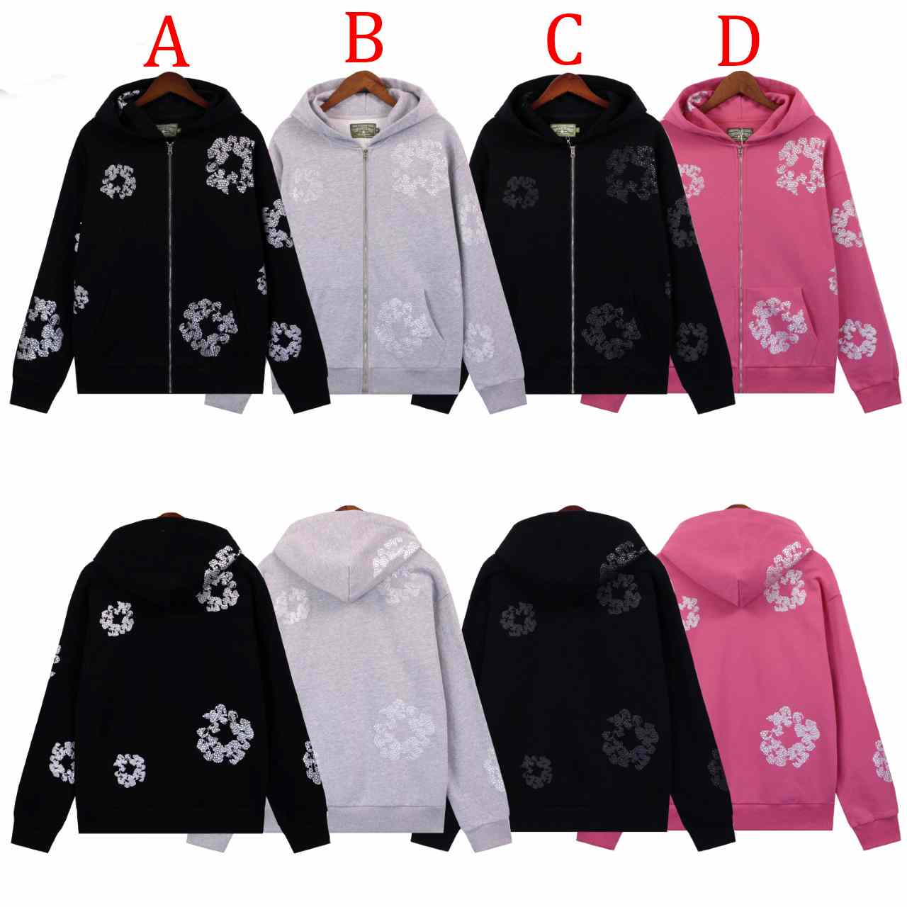 Denim Tears Cashmere Swarovski Cotton Wreath Zip Hoodie - PerfectKickZ