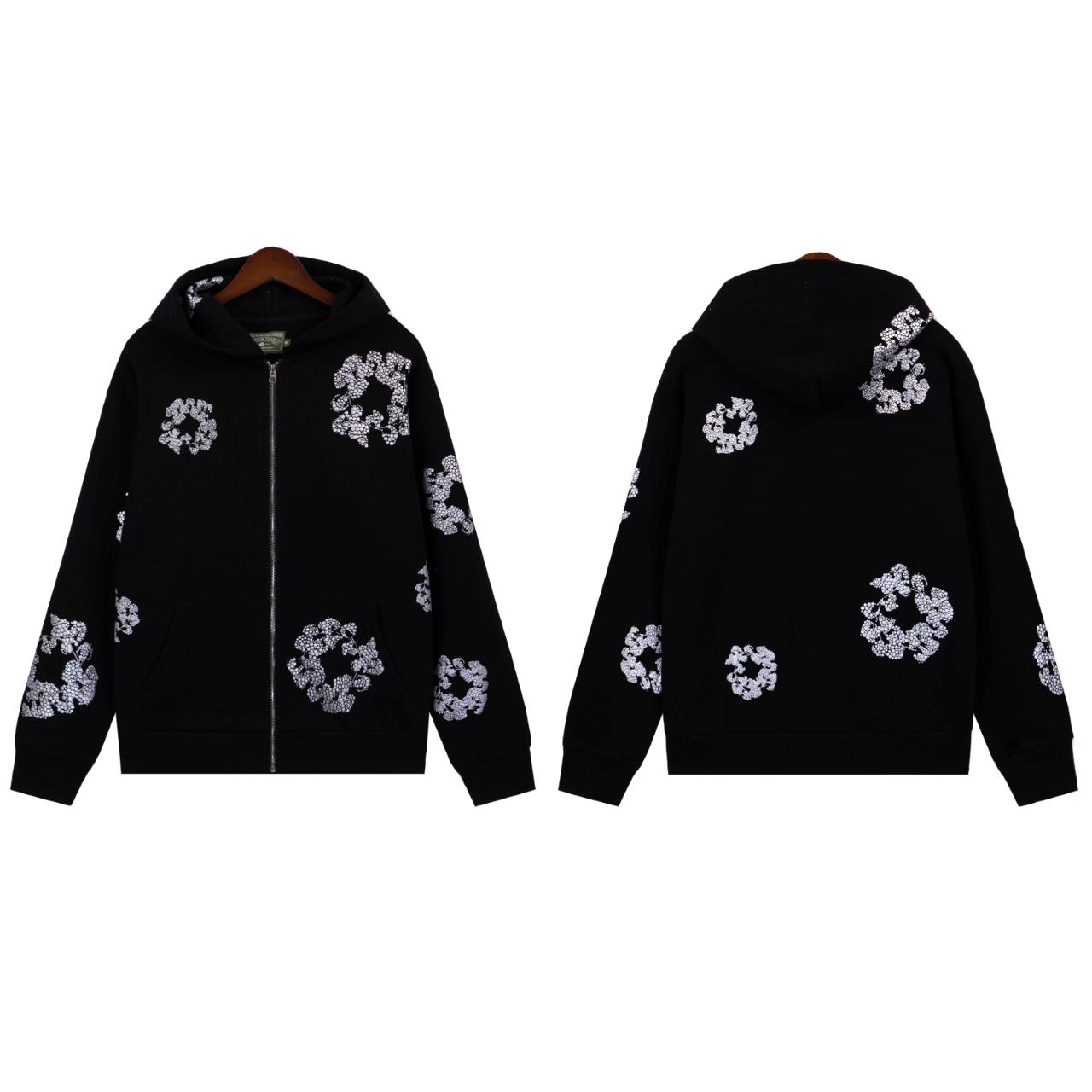 Denim Tears Cashmere Swarovski Cotton Wreath Zip Hoodie - PerfectKickZ