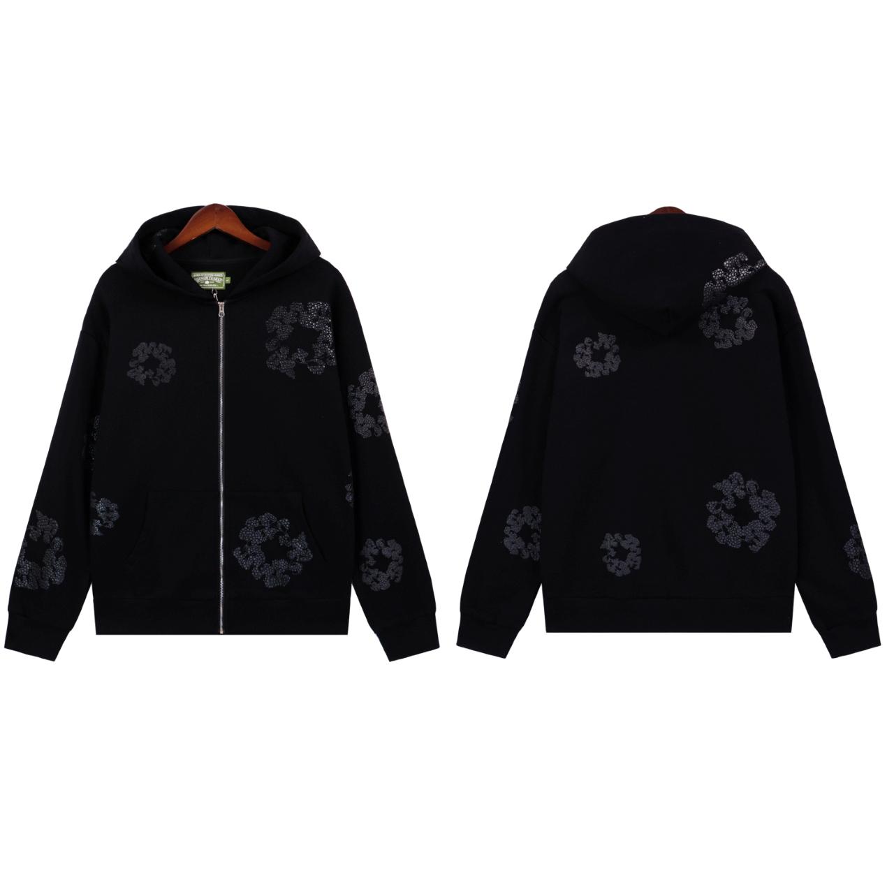 Denim Tears Cashmere Swarovski Cotton Wreath Zip Hoodie - PerfectKickZ