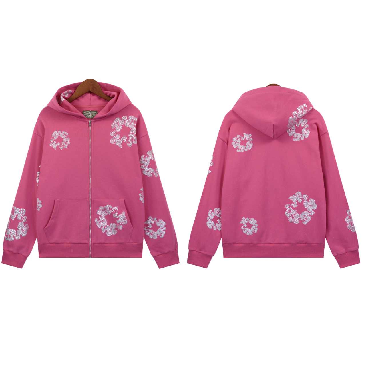 Denim Tears Cashmere Swarovski Cotton Wreath Zip Hoodie - PerfectKickZ