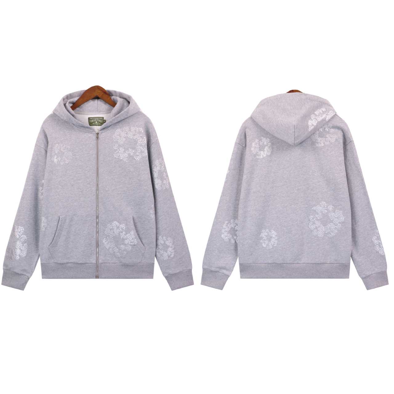 Denim Tears Cashmere Swarovski Cotton Wreath Zip Hoodie - PerfectKickZ