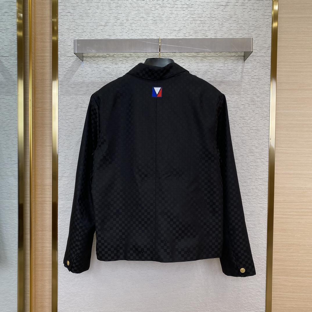 Louis Vuitton Damier Open Collar Wool Overshirt   1AFVNA - PerfectKickZ