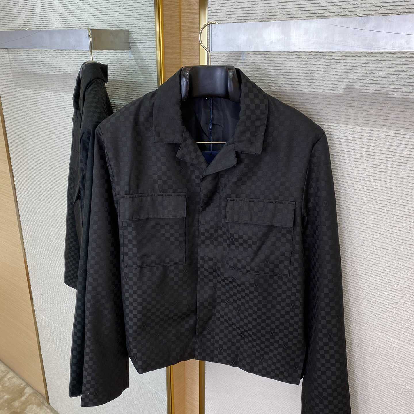 Louis Vuitton Damier Open Collar Wool Overshirt   1AFVNA - PerfectKickZ