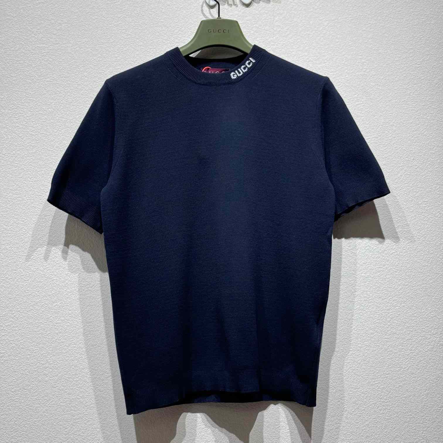 Gucci Silk Cotton T-shirt With Gucci Intarsia - PerfectKickZ
