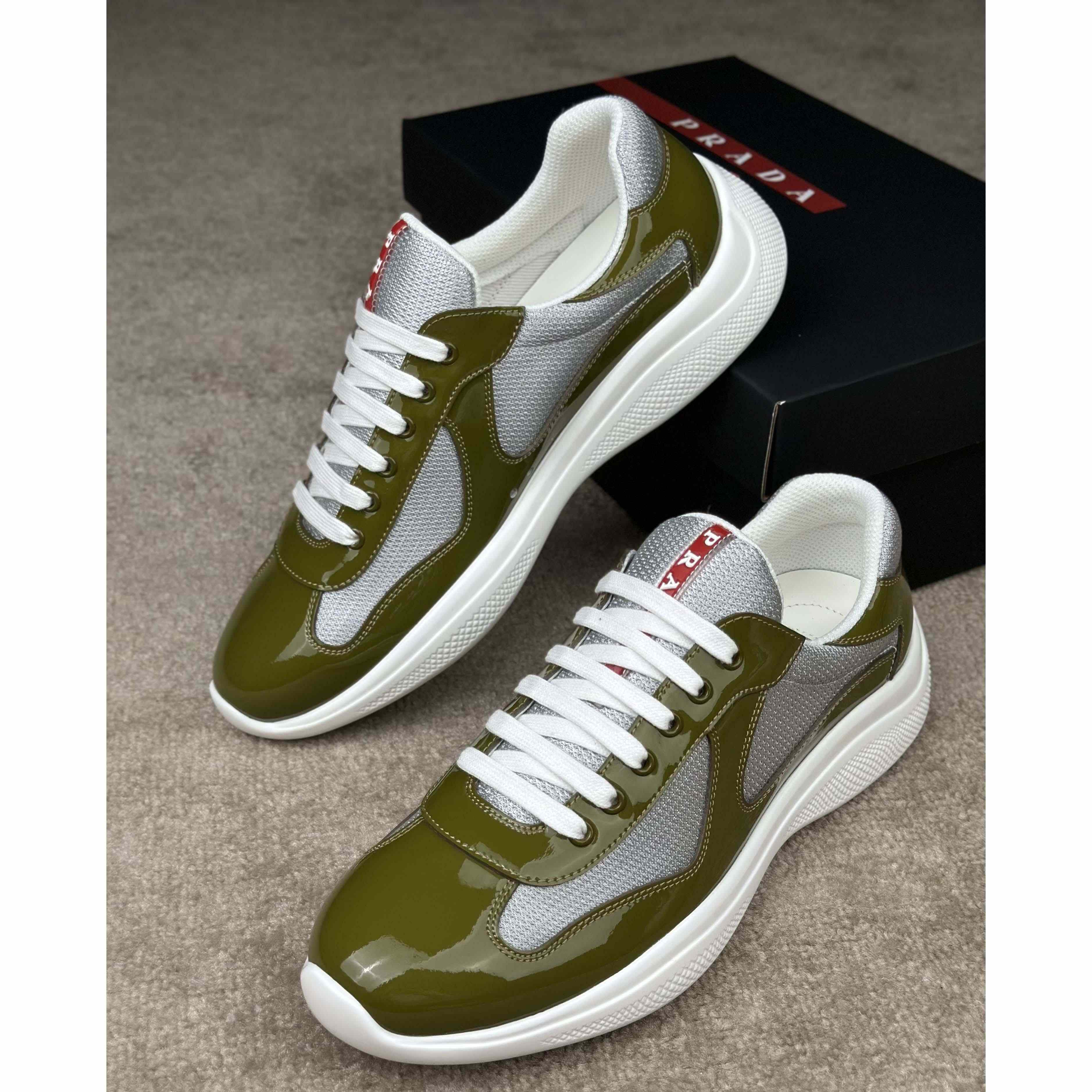 Prada Patent leather And Technical Fabric Prada America's Cup Sneakers - PerfectKickZ