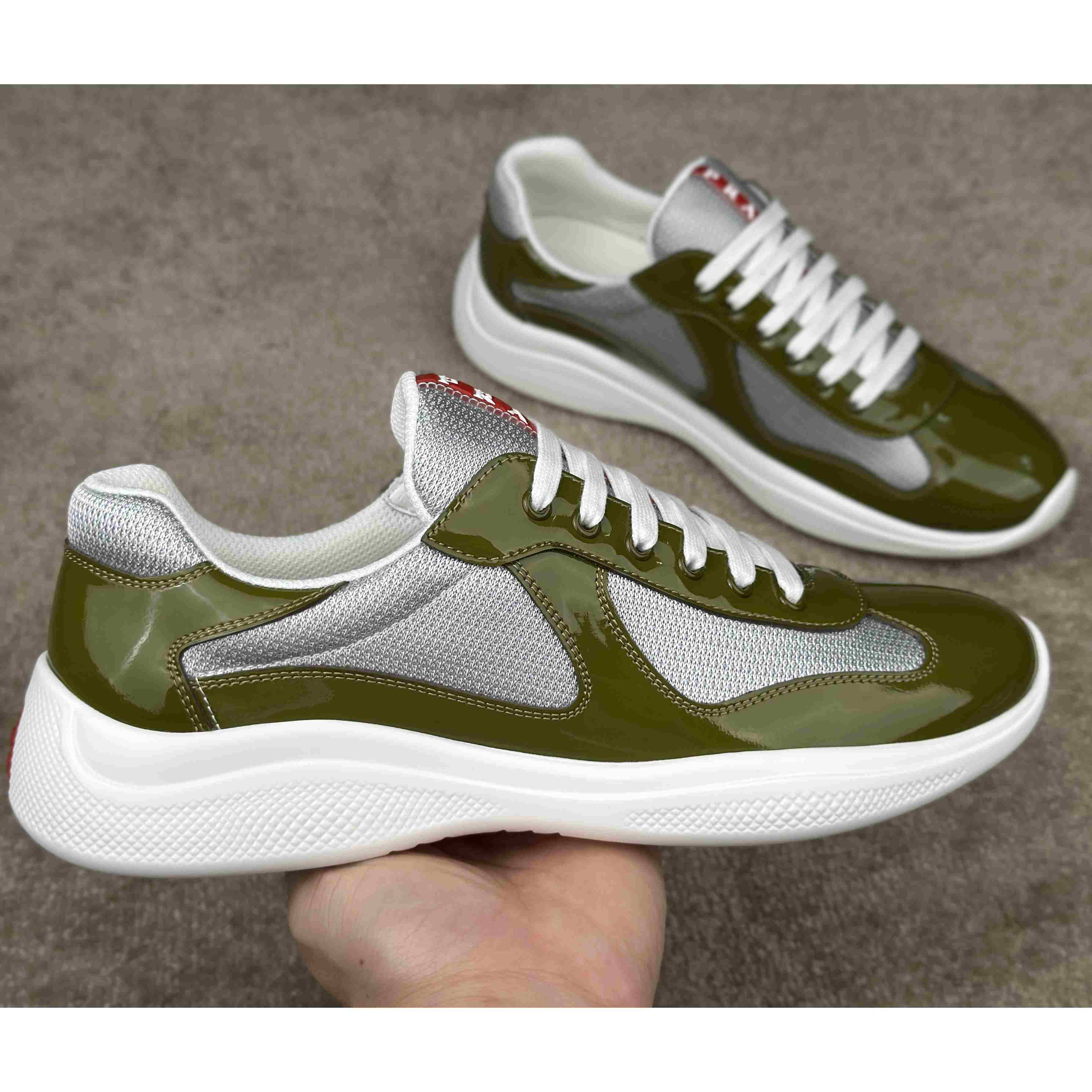 Prada Patent leather And Technical Fabric Prada America's Cup Sneakers - PerfectKickZ