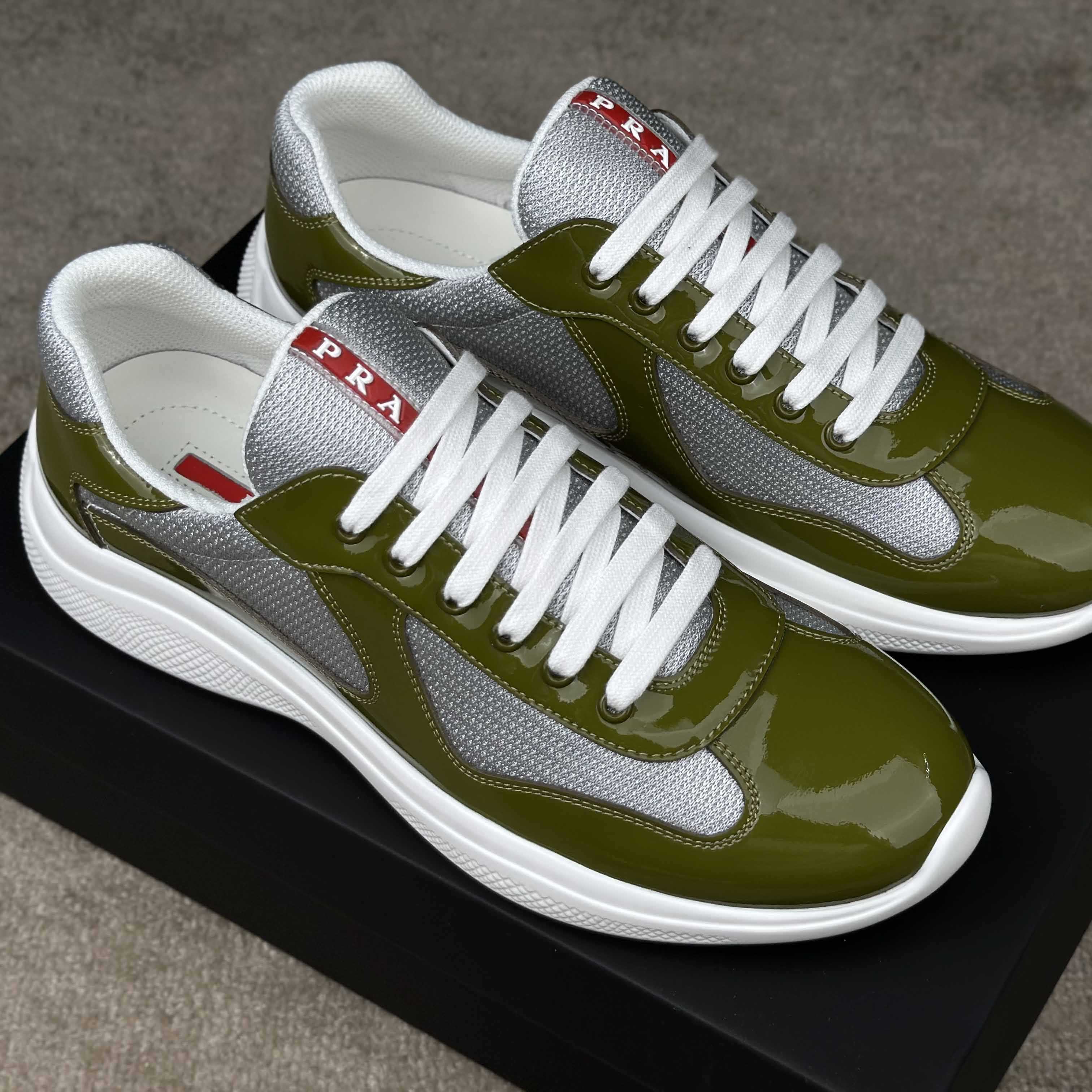 Prada Patent leather And Technical Fabric Prada America's Cup Sneakers - PerfectKickZ