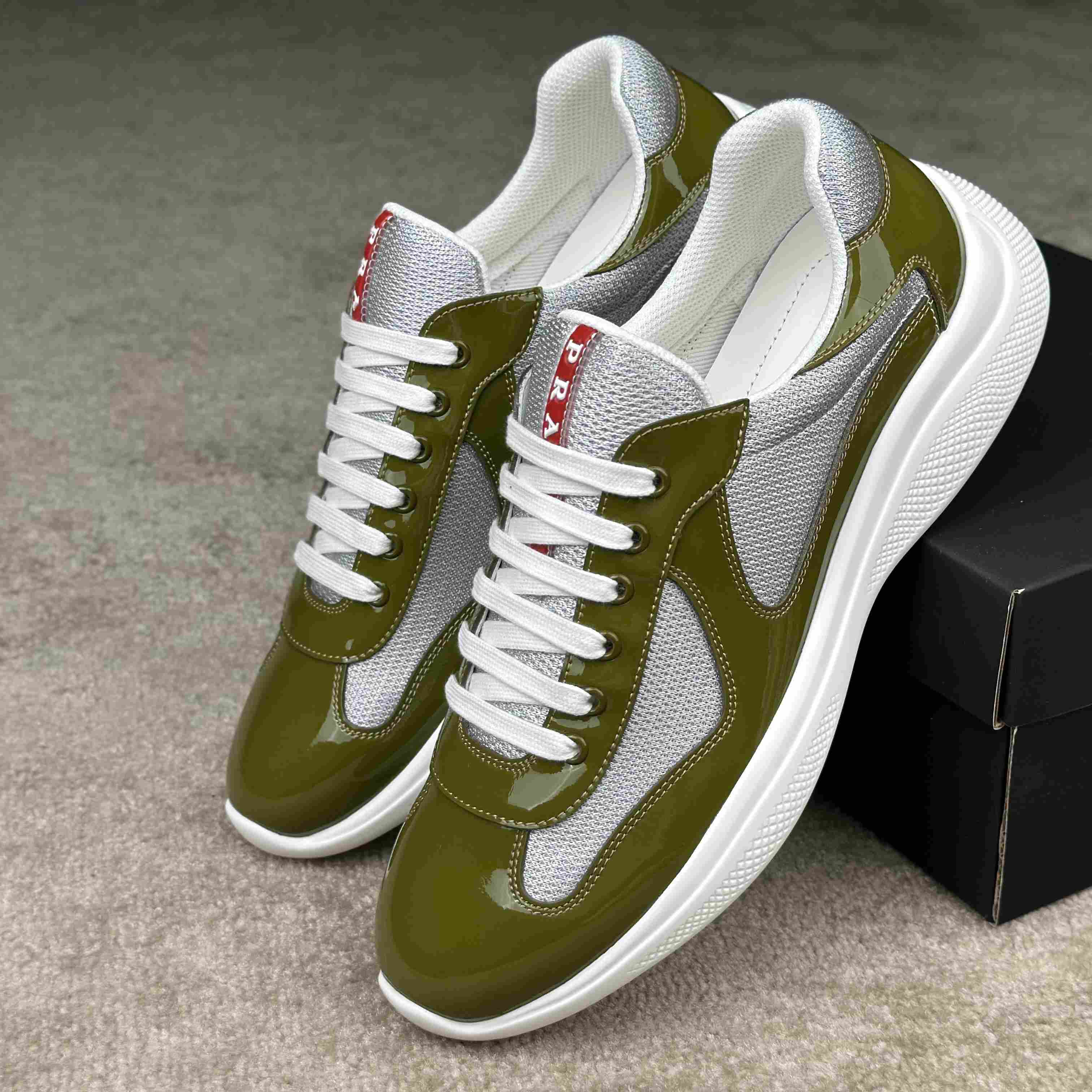 Prada Patent leather And Technical Fabric Prada America's Cup Sneakers - PerfectKickZ