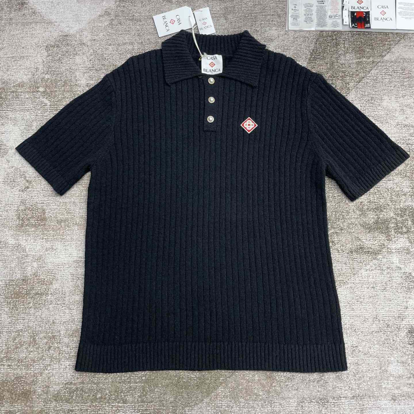 Casablanca Boucle Knit Polo Shirt   D0085 - PerfectKickZ