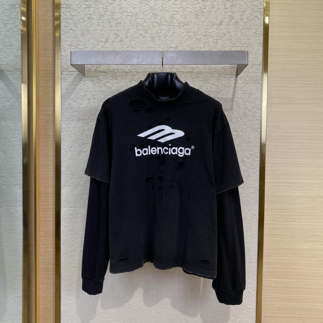 Balenciaga 3B Sport Icon Layered T-Shirt Medium Fit in black - PerfectKickZ