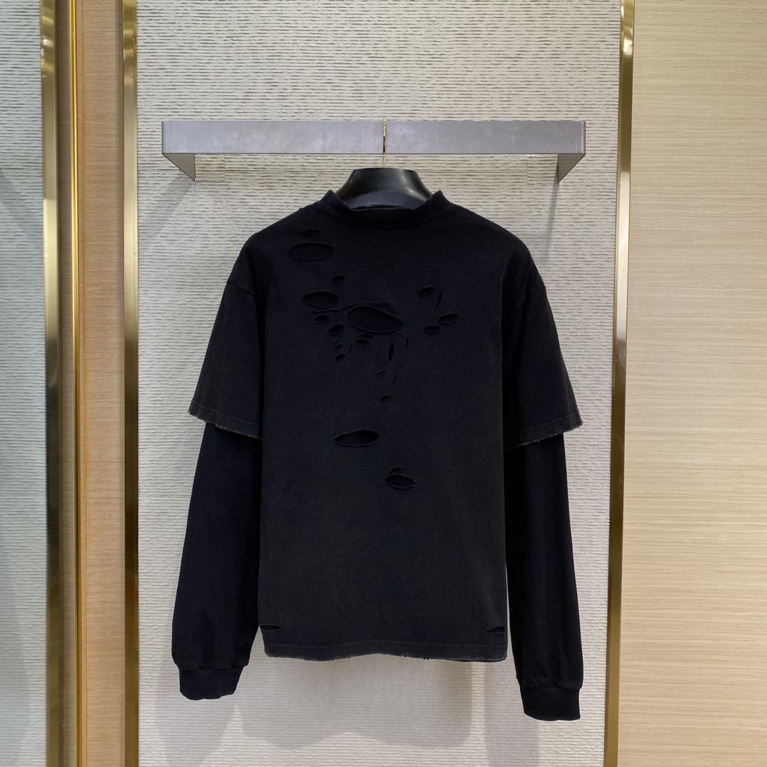 Balenciaga 3B Sport Icon Layered T-Shirt Medium Fit in black - PerfectKickZ