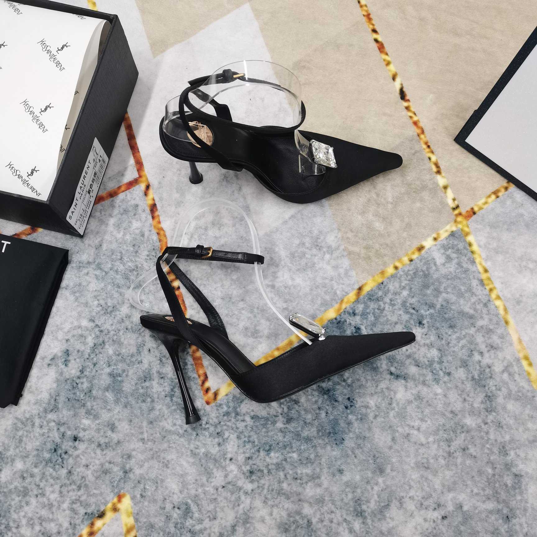 Saint Laurent Harlow Pumps In Satin Crepe And Crystals - PerfectKickZ