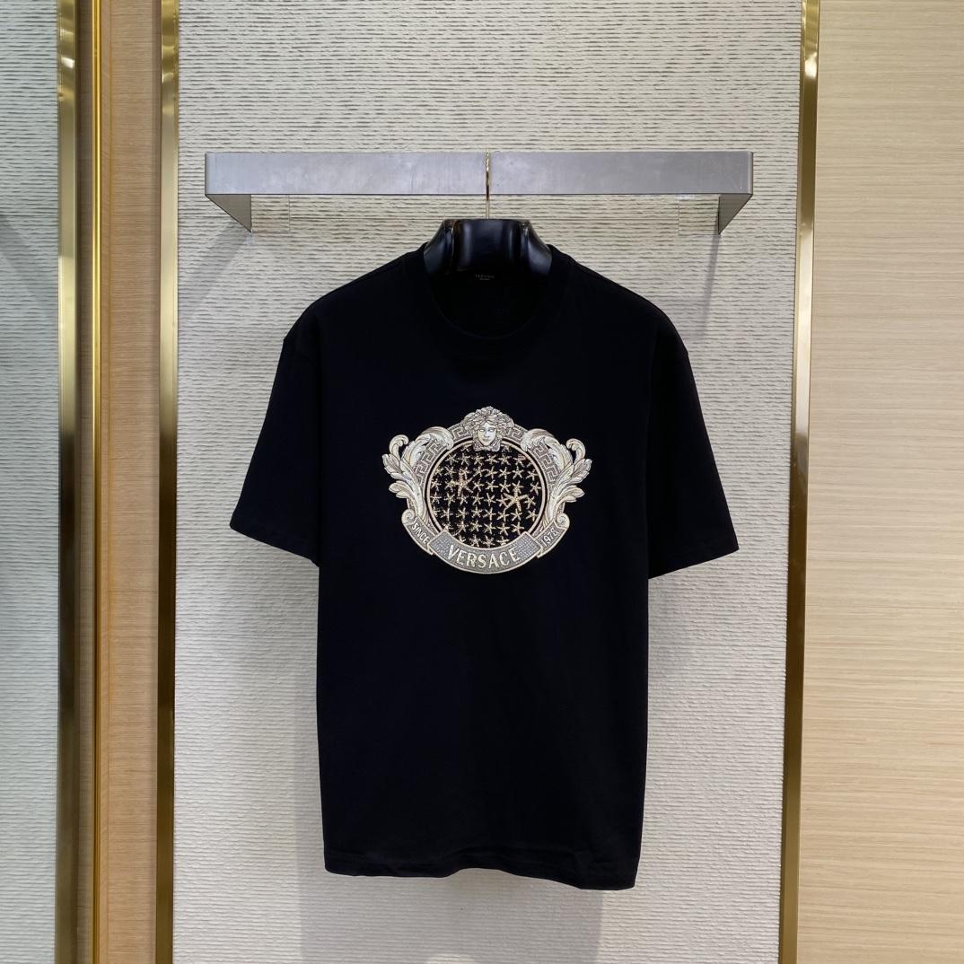 Versace Crystal Starfish Blason T-Shirt Black  - PerfectKickZ