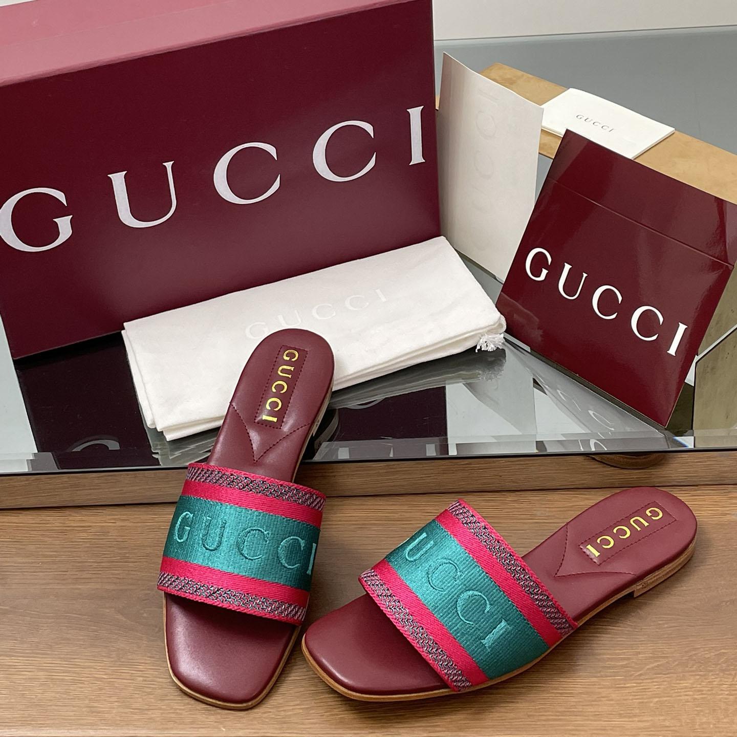 Gucci Women's Slide Sandal With Web - PerfectKickZ