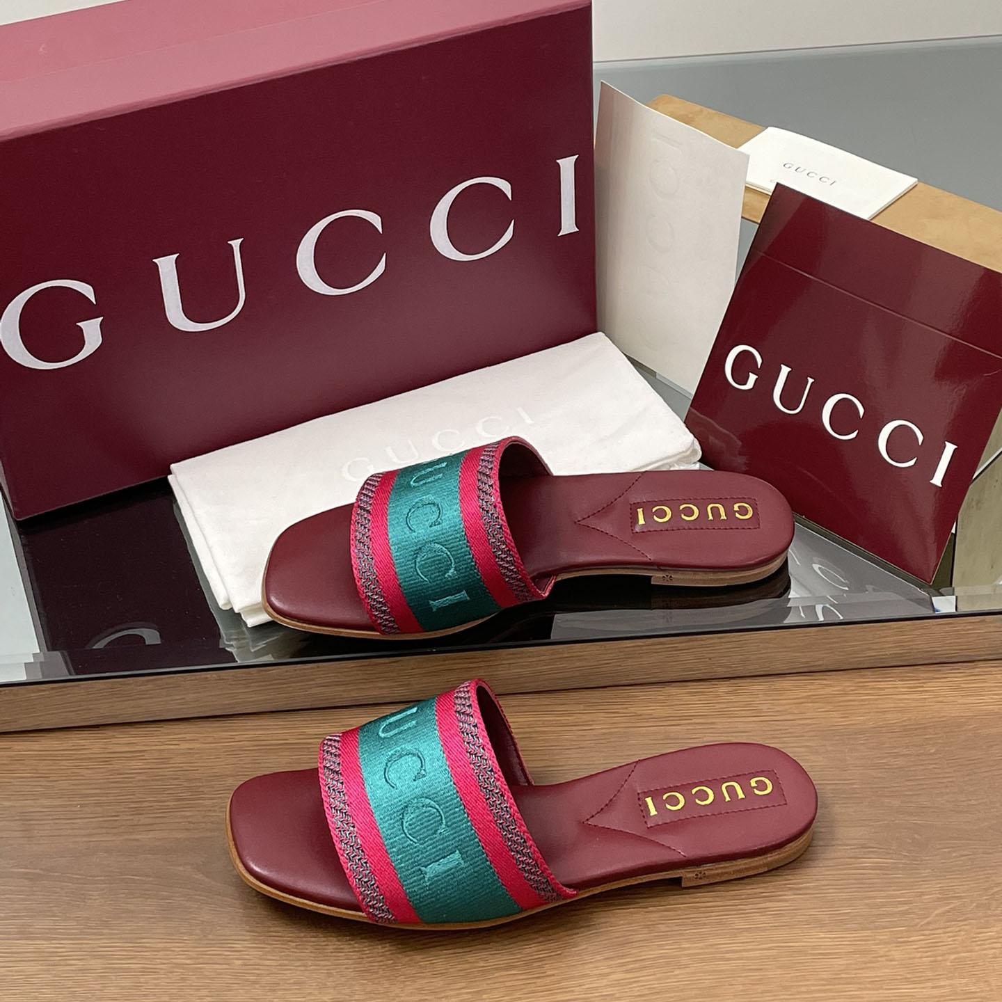 Gucci Women's Slide Sandal With Web - PerfectKickZ