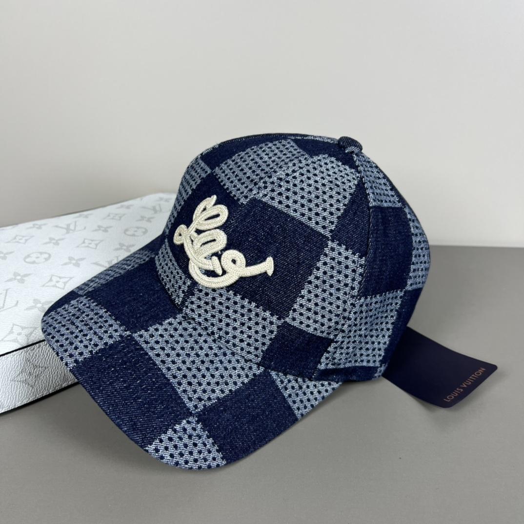 Louis Vuitton Damier 3D Denim Cap - PerfectKickZ