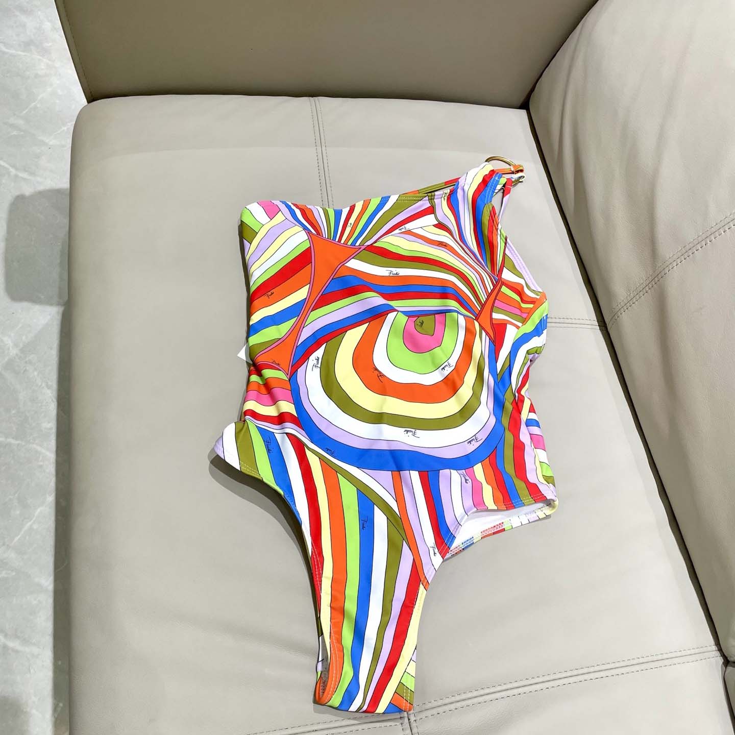 Pucci One-shoulder Embellished Printed Swimsuit  - PerfectKickZ