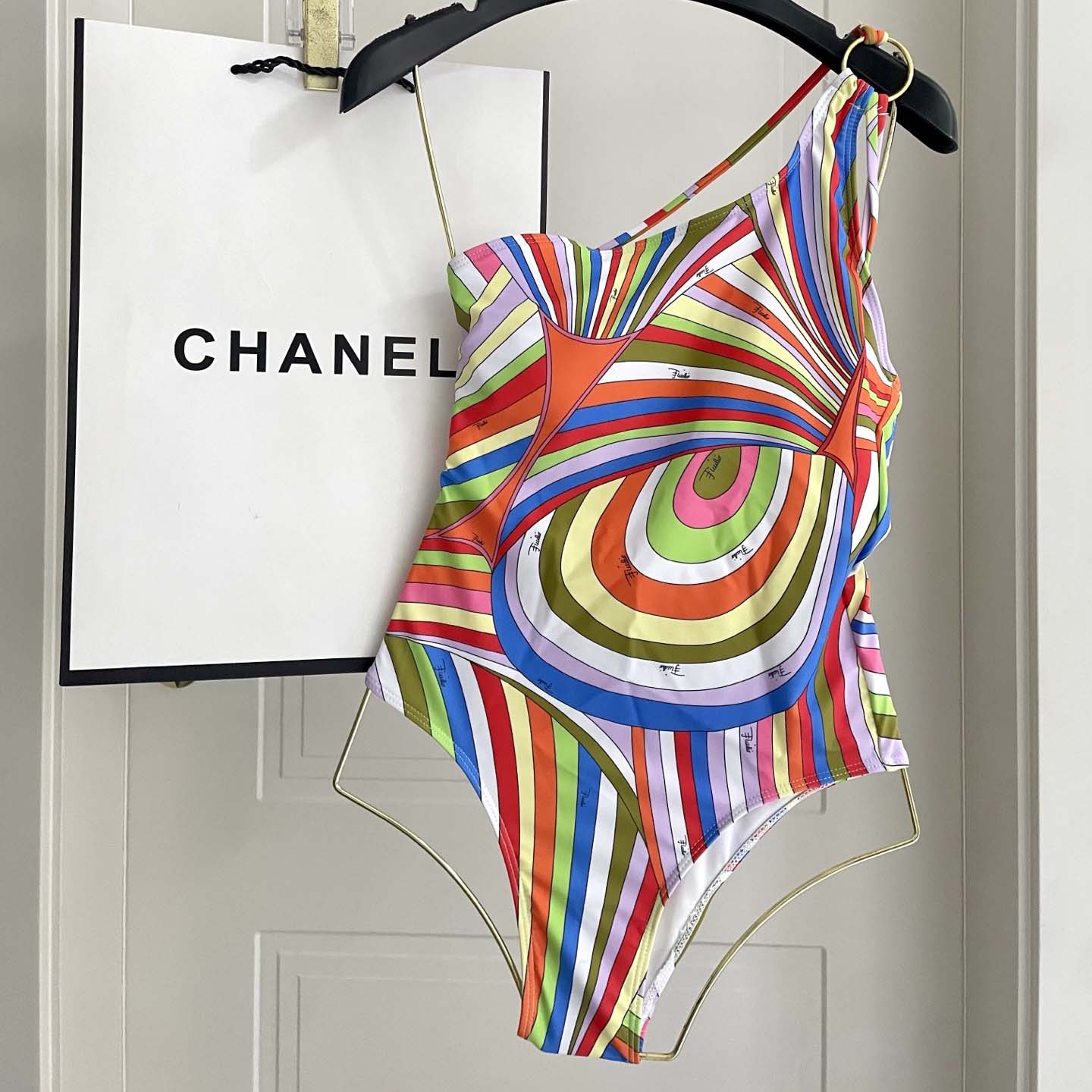 Pucci One-shoulder Embellished Printed Swimsuit  - PerfectKickZ