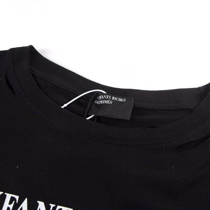 Enfants Riches Déprimés Cropped Distressed Logo-Print Cotton-Jersey - PerfectKickZ