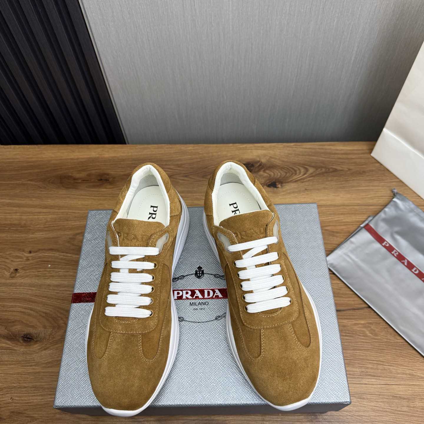 Prada America's Cup Suede Sneakers - PerfectKickZ