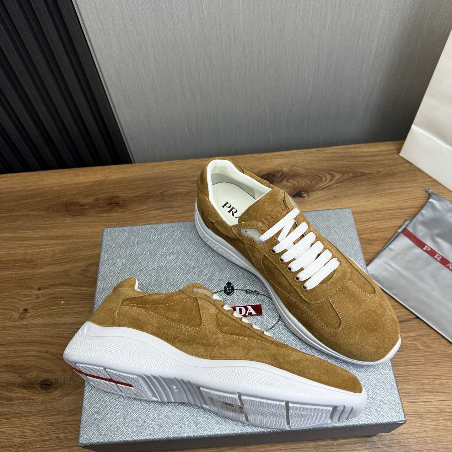 Prada America's Cup Suede Sneakers - PerfectKickZ