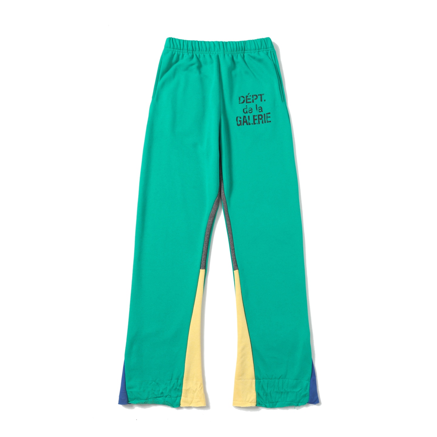Gallery Dept. Flared Denim-Panelled Logo-Print Cotton-Jersey Sweatpants - PerfectKickZ