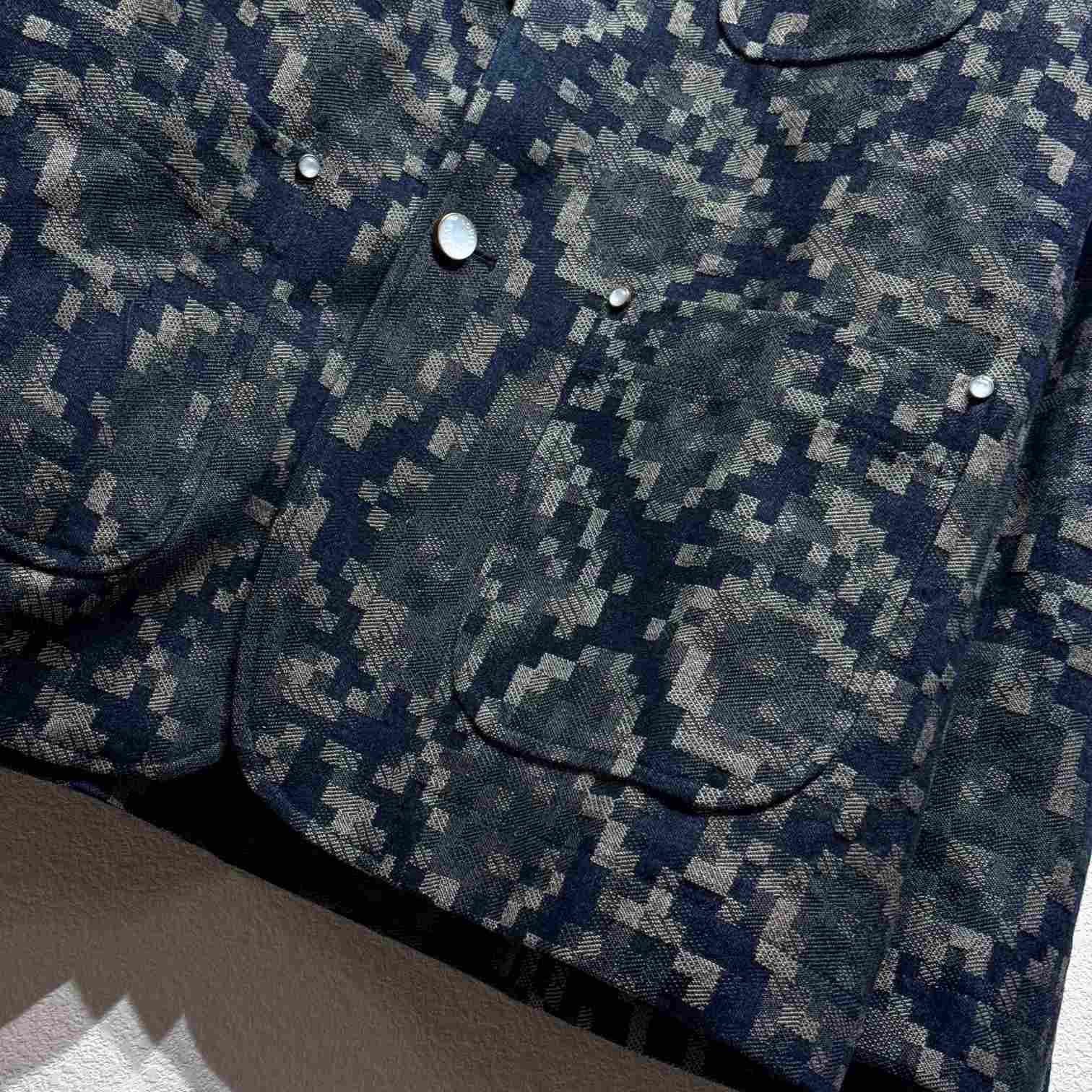 Louis Vuitton Graphic Collarless Denim Jacket   - PerfectKickZ
