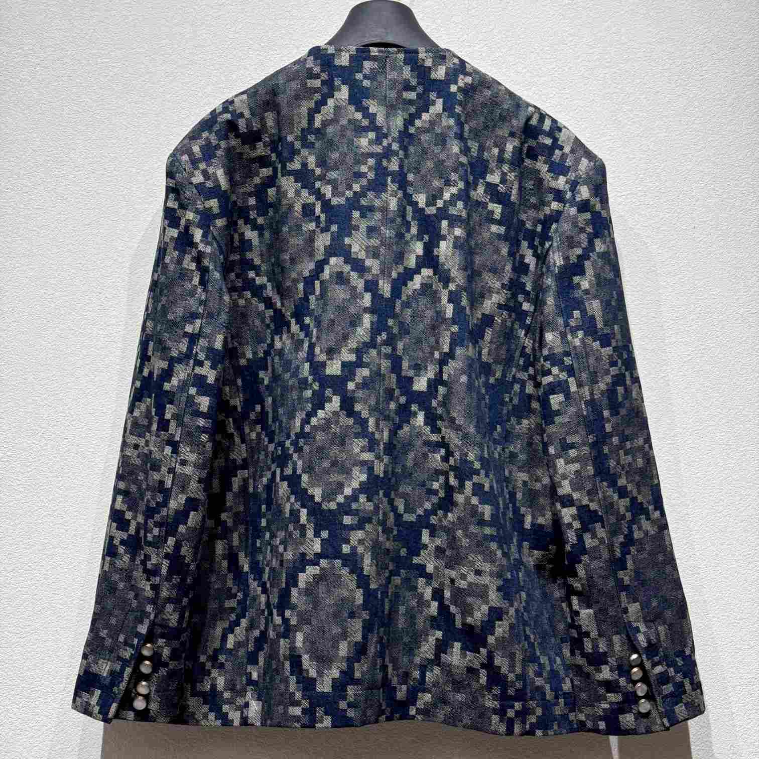 Louis Vuitton Graphic Collarless Denim Jacket   - PerfectKickZ