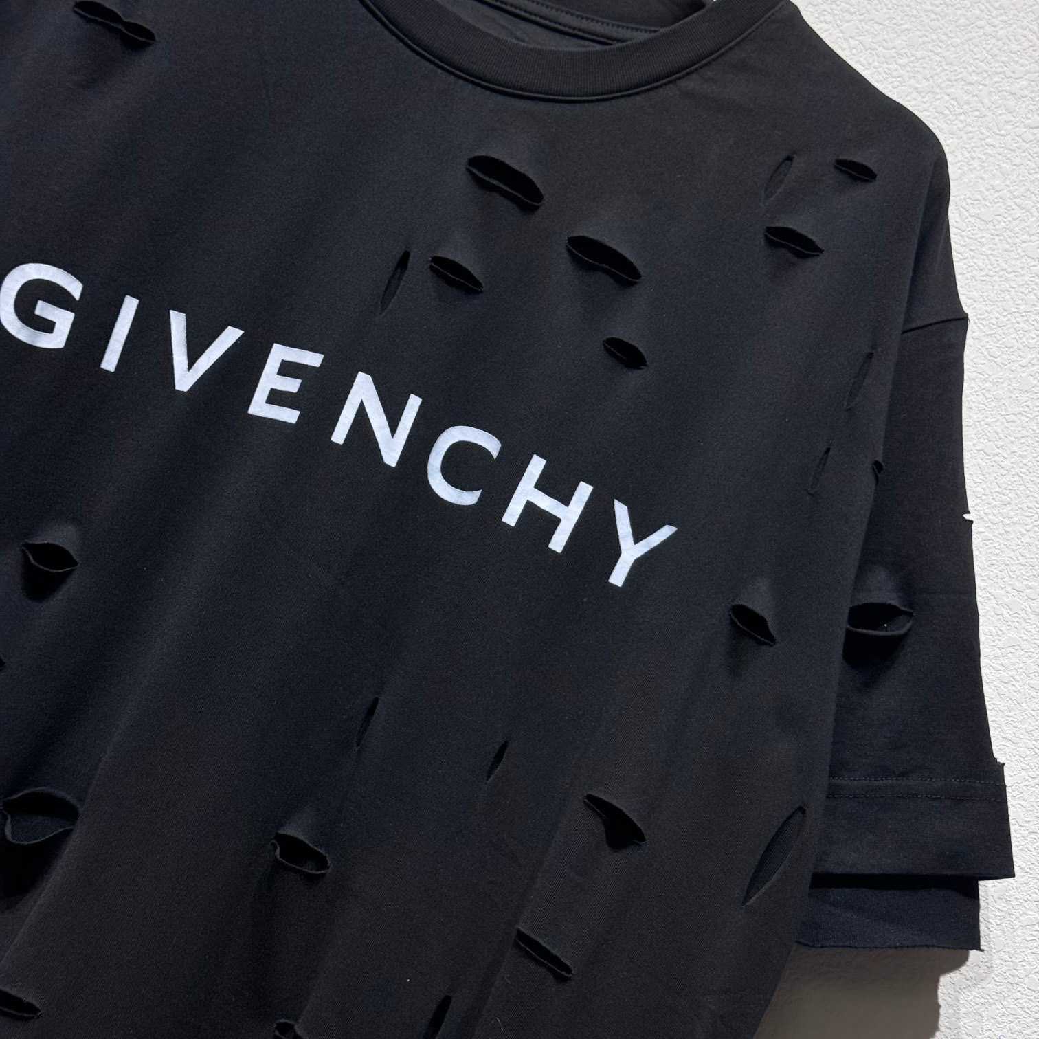 Givenchy Black Destroyed T-Shirt  - PerfectKickZ