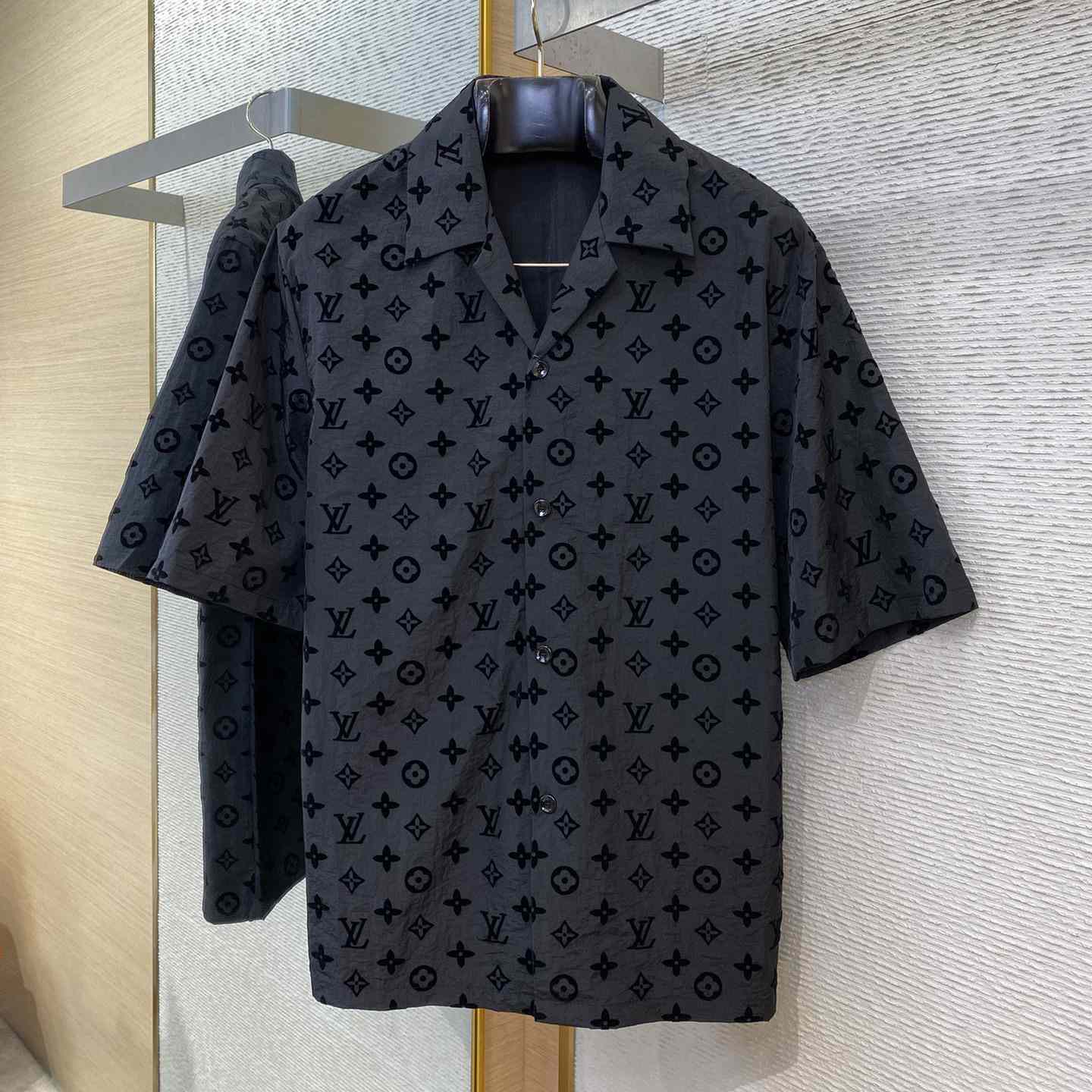 Louis Vuitton Flocked  Monogram Short-Sleeved Shirt - PerfectKickZ