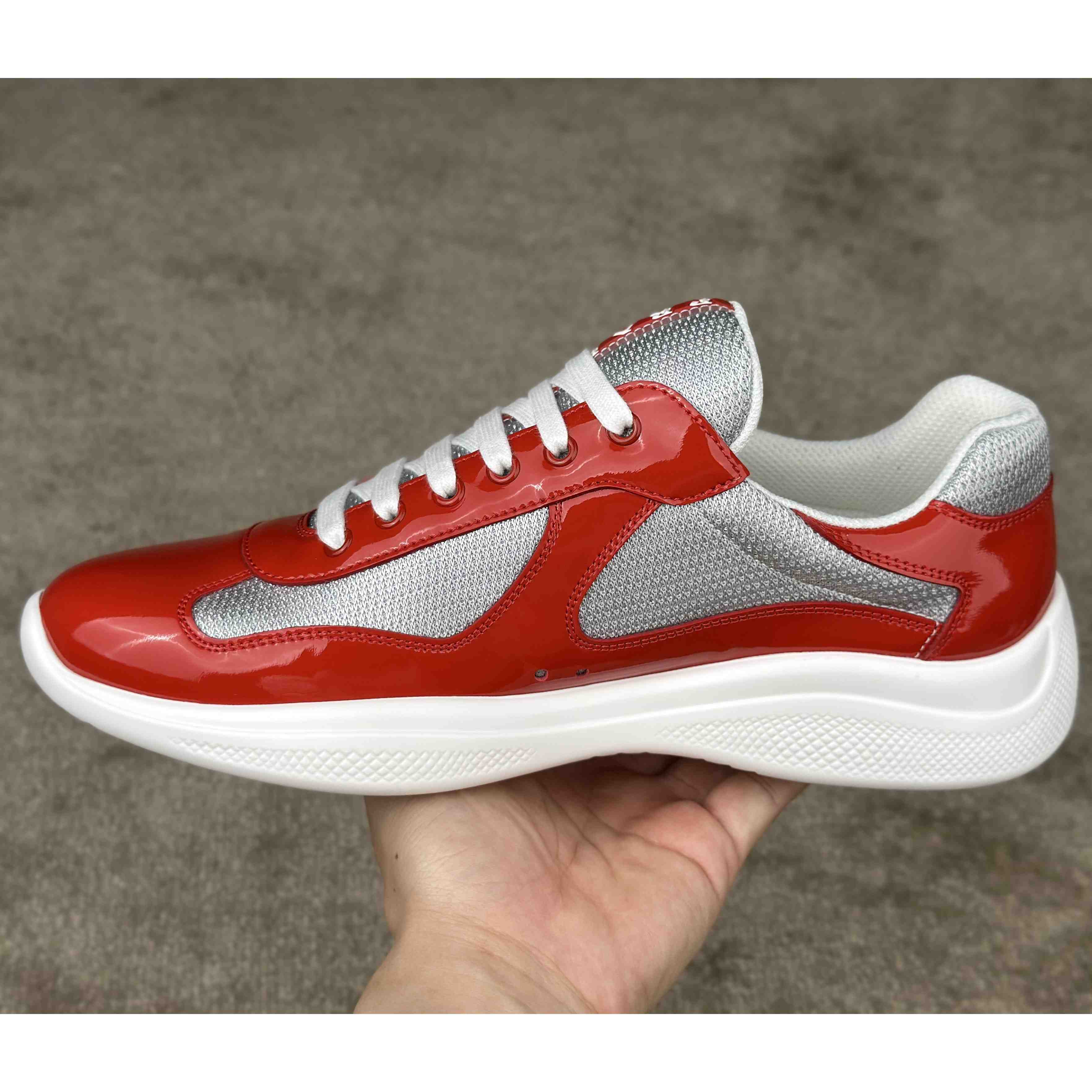 Prada Patent Leather And Technical Fabric Prada America's Cup Sneakers - PerfectKickZ