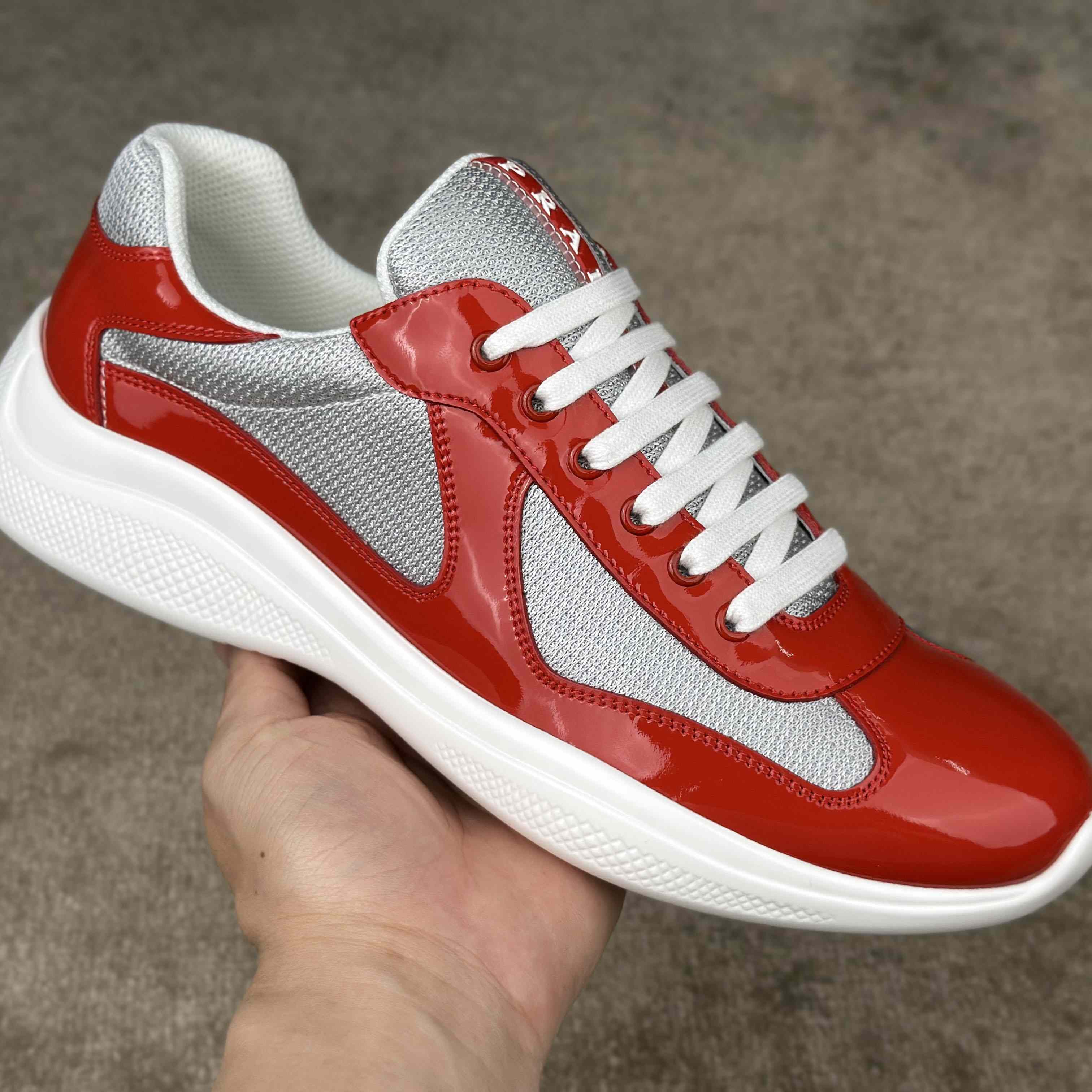 Prada Patent Leather And Technical Fabric Prada America's Cup Sneakers - PerfectKickZ