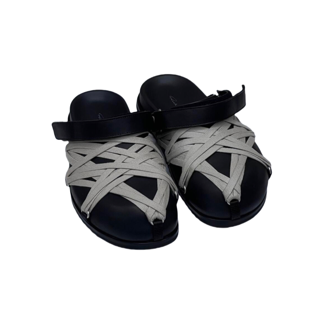 Rick Owens Hollywood Megalaced Mule Granola 'Black' - PerfectKickZ