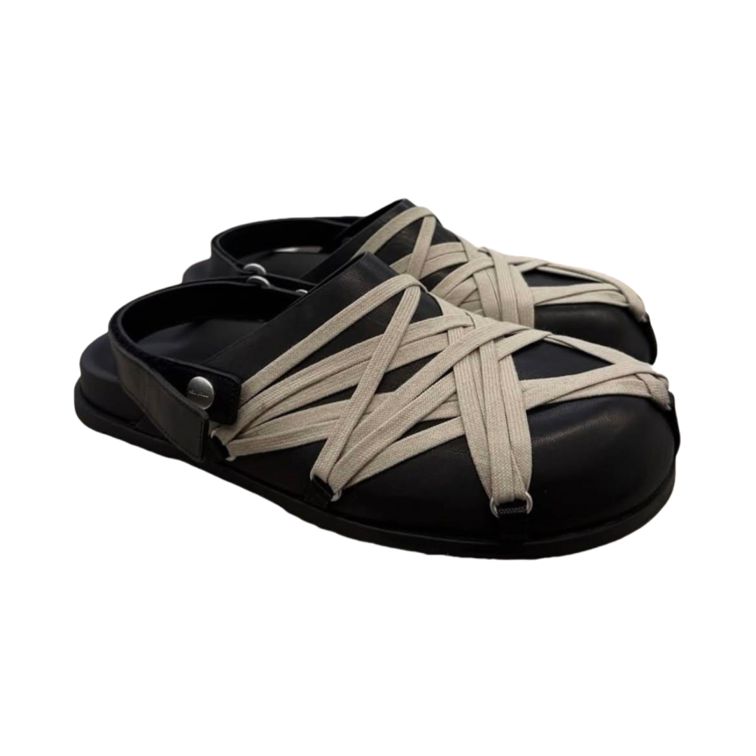 Rick Owens Hollywood Megalaced Mule Granola 'Black' - PerfectKickZ