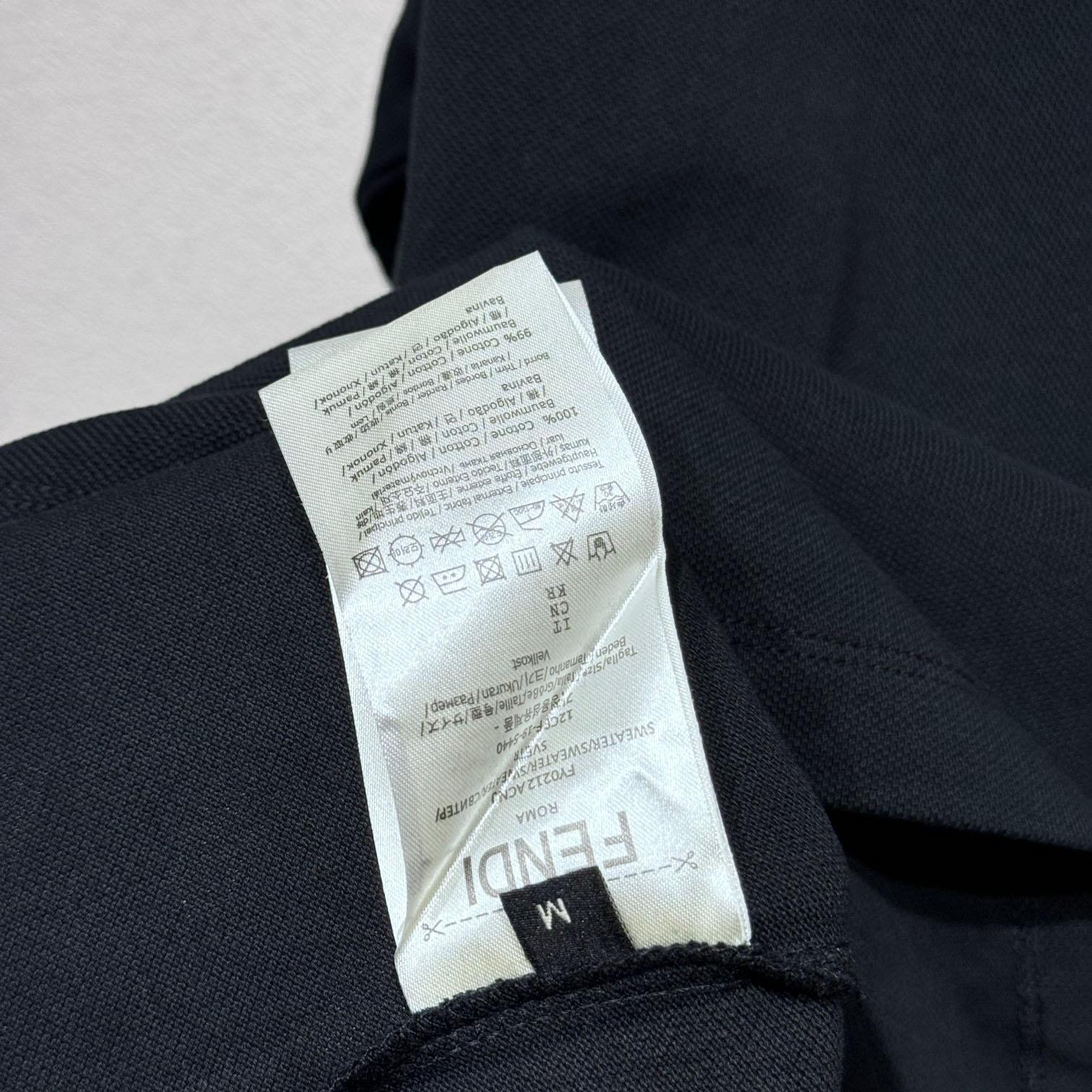 Fendi Black Cotton Polo Shirt - PerfectKickZ