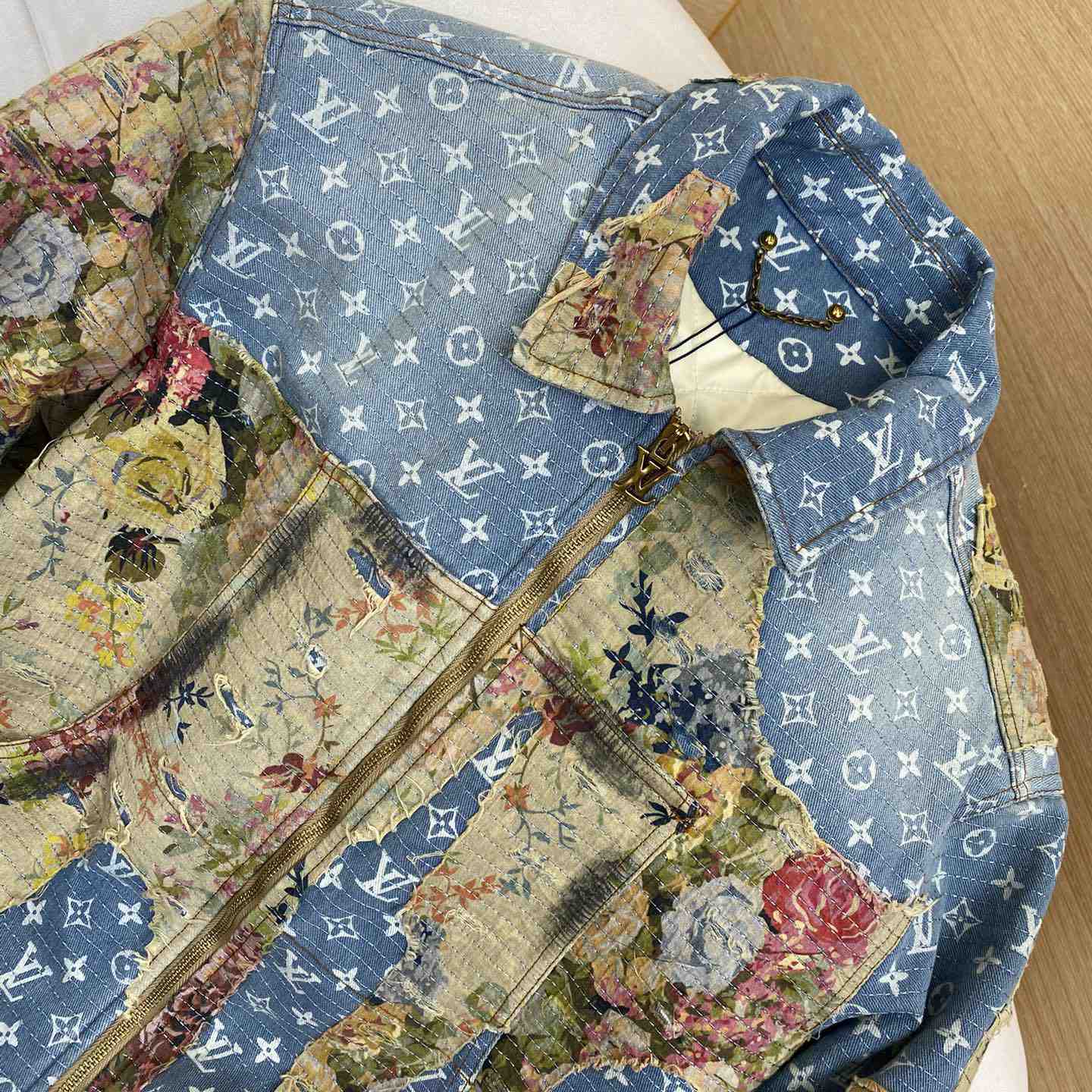 Louis Vuitton Destroyed Workwear Denim Jacket  1AAGQG - PerfectKickZ