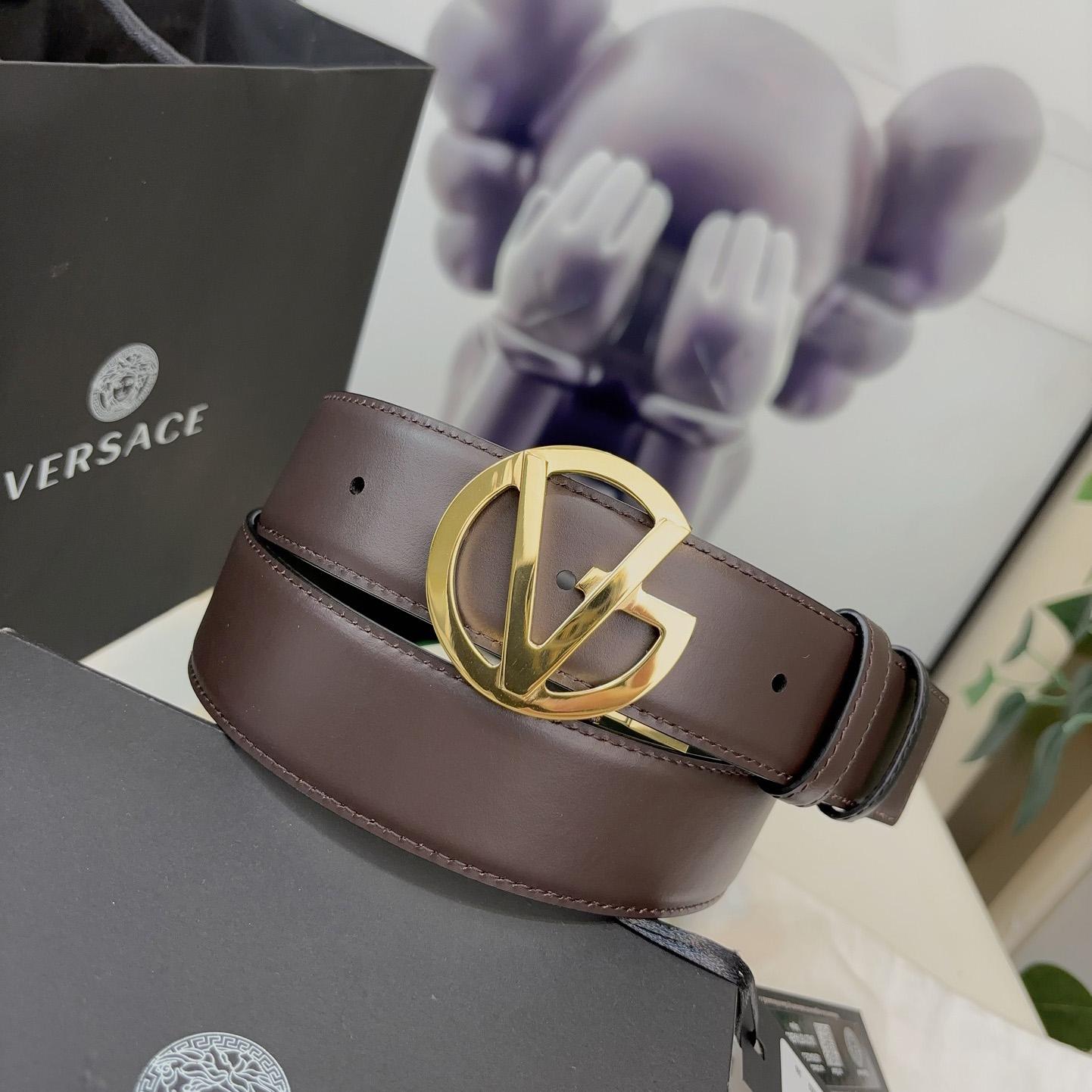 Versace Leather Belt   40mm - PerfectKickZ