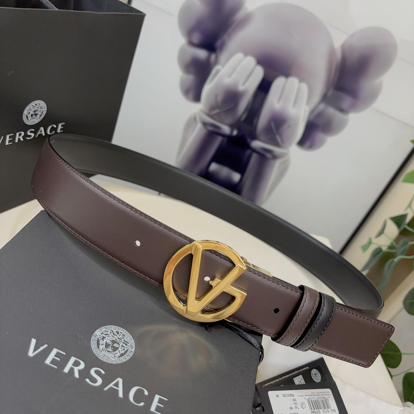 Versace Leather Belt   40mm - PerfectKickZ