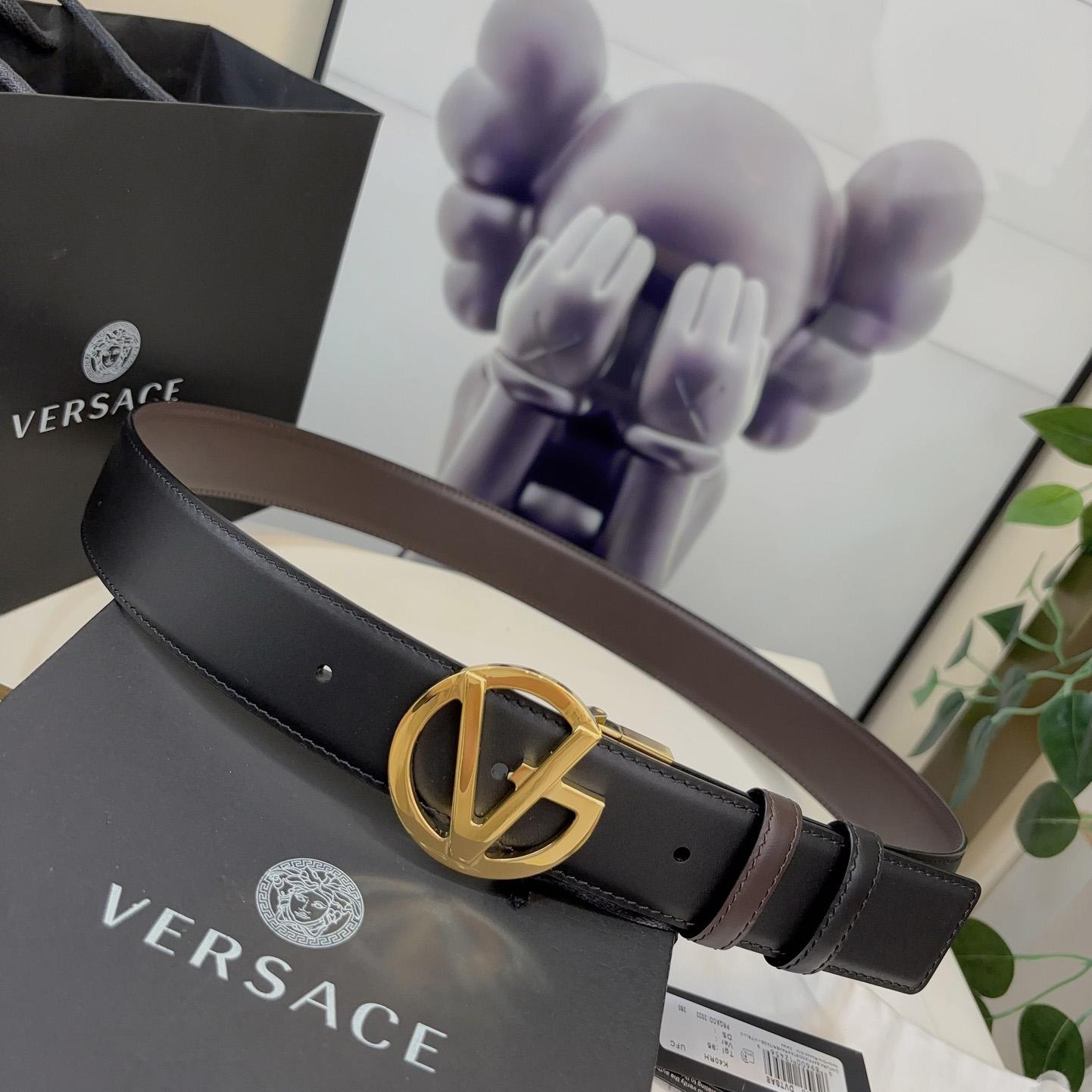 Versace Leather Belt   40mm - PerfectKickZ