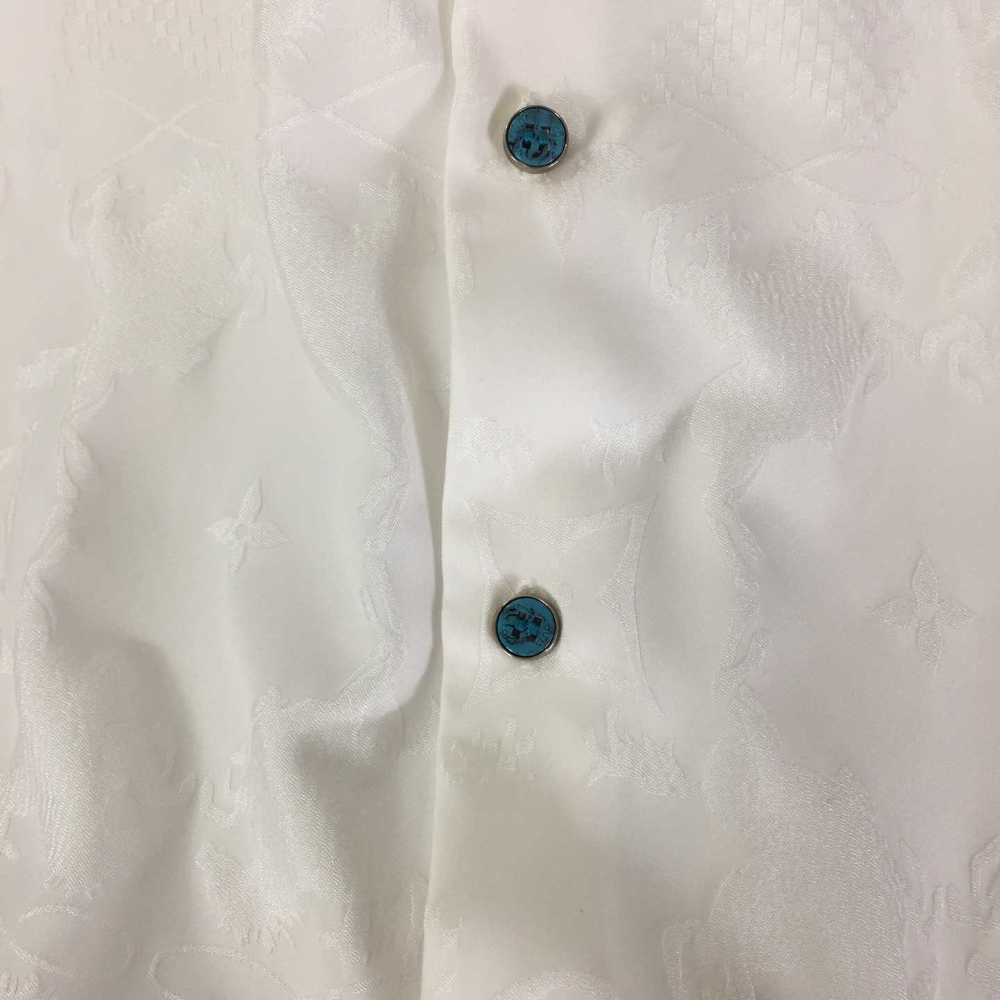 Louis Vuitton Long-Sleeved Jacquard Silk Shirt   1AFWRZ - PerfectKickZ