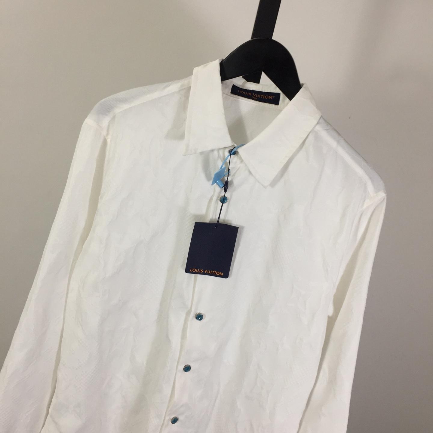 Louis Vuitton Long-Sleeved Jacquard Silk Shirt   1AFWRZ - PerfectKickZ