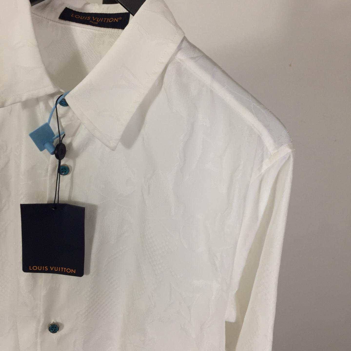Louis Vuitton Long-Sleeved Jacquard Silk Shirt   1AFWRZ - PerfectKickZ