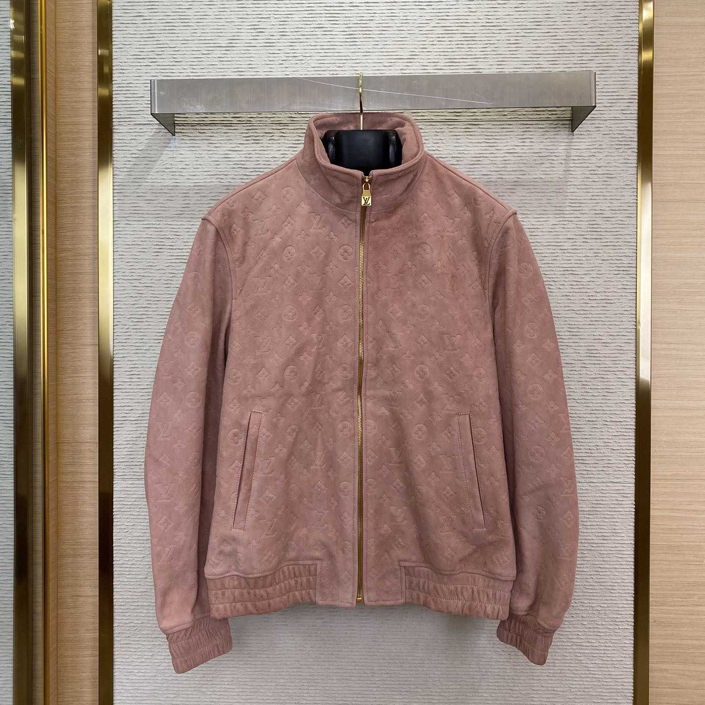 Louis Vuitton Monogram Debossed Leather Tracksuit Jacket   1AHBU4 - PerfectKickZ