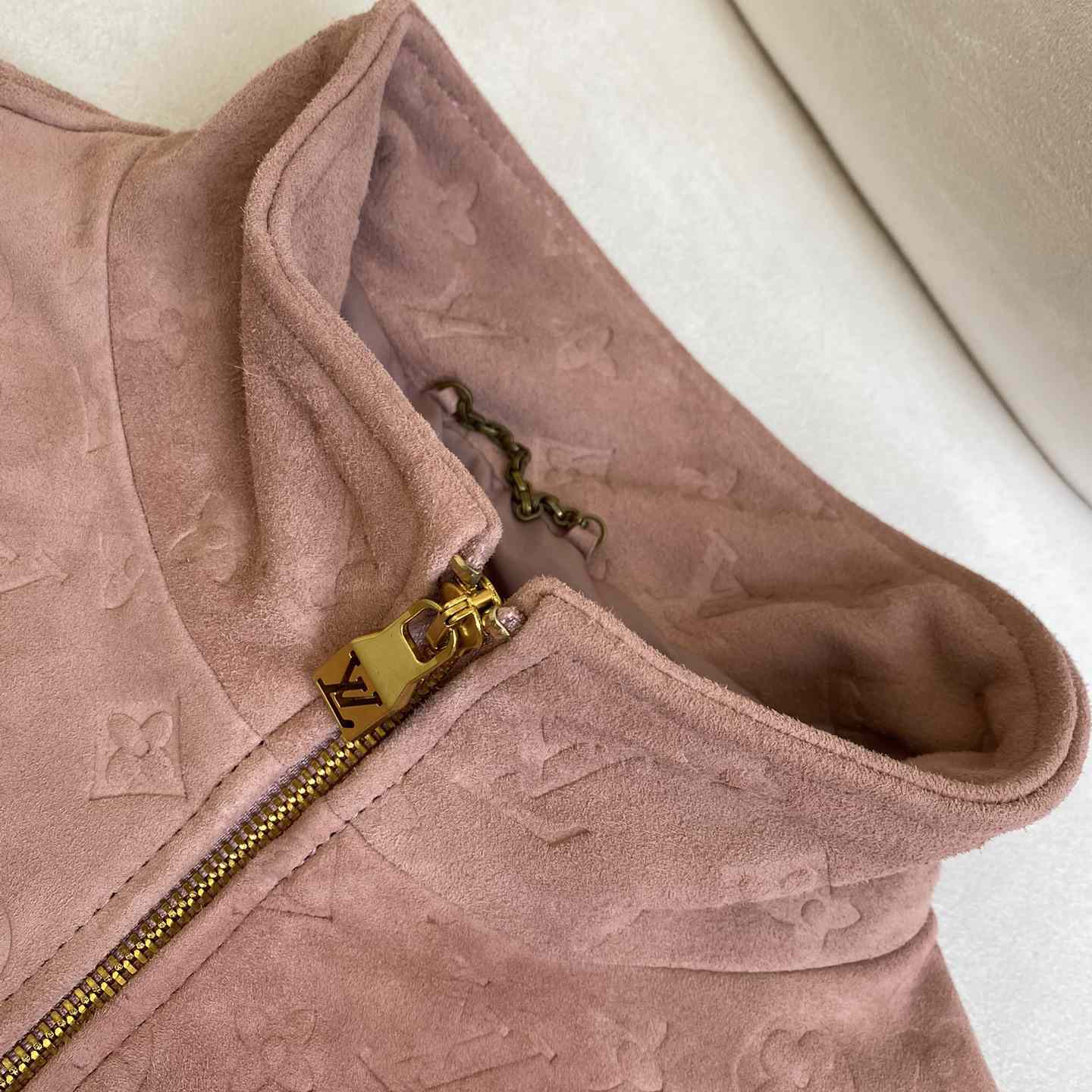 Louis Vuitton Monogram Debossed Leather Tracksuit Jacket   1AHBU4 - PerfectKickZ