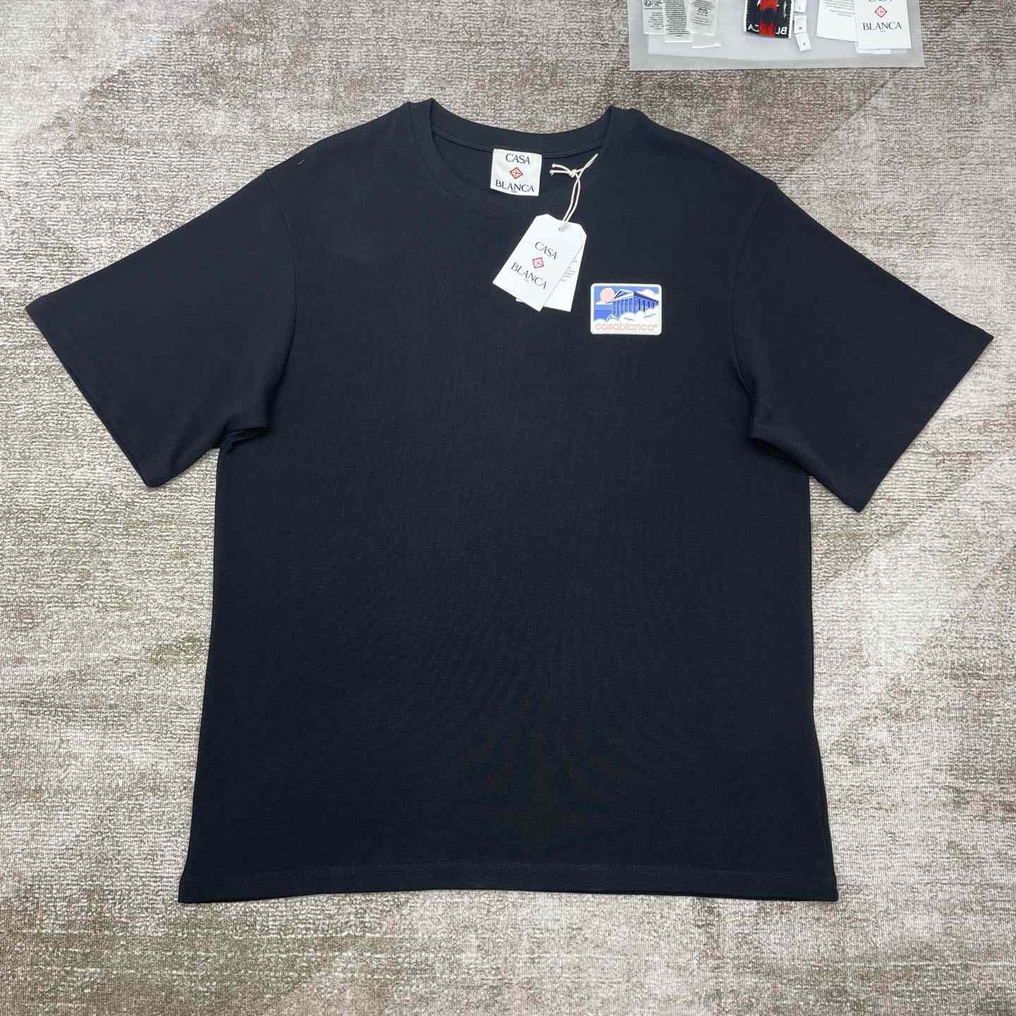 Casablanca Black Greek Temple Applique Jersey T-Shirt   C979 - PerfectKickZ