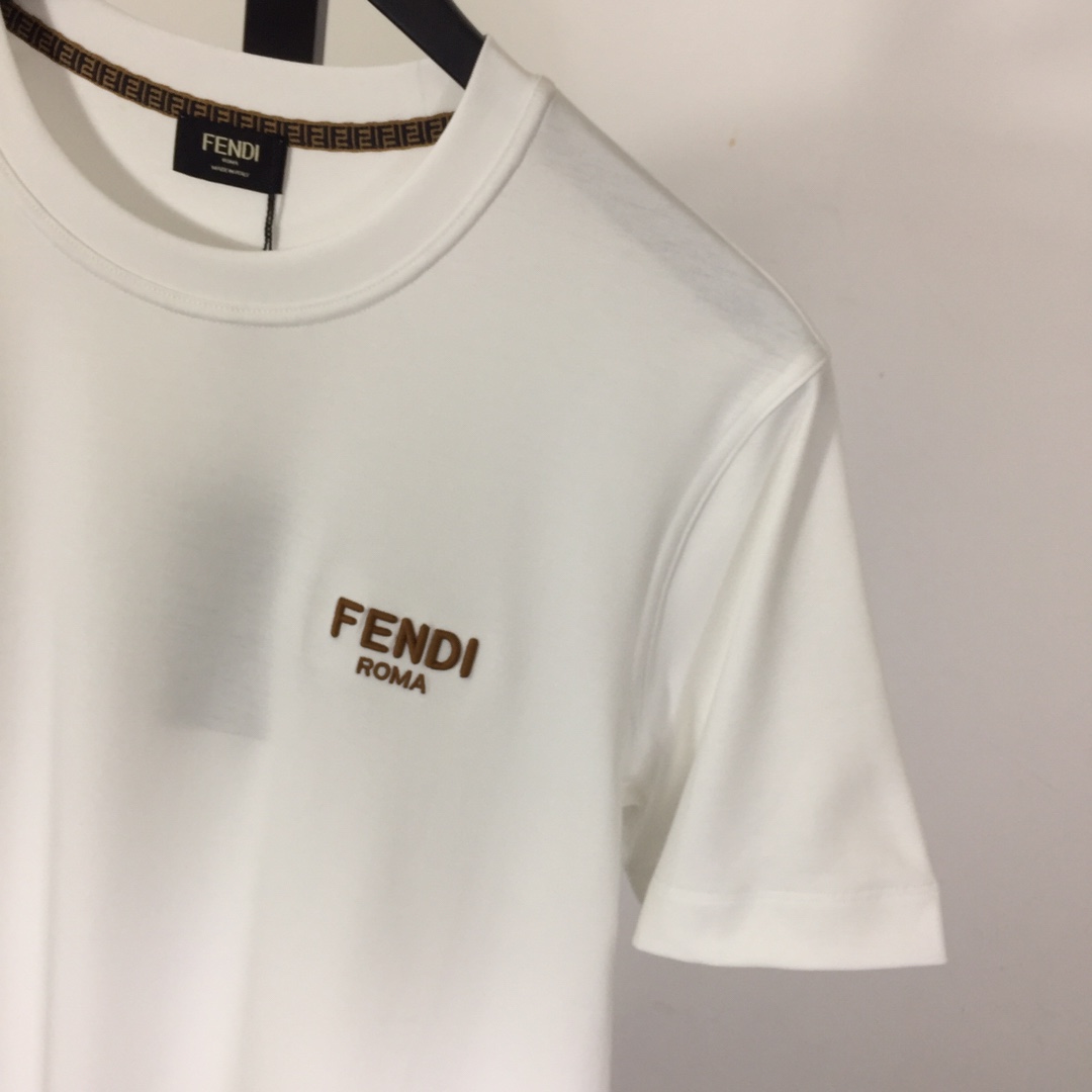 Fendi Cotton Jersey T-shirt With Embroidery - PerfectKickZ