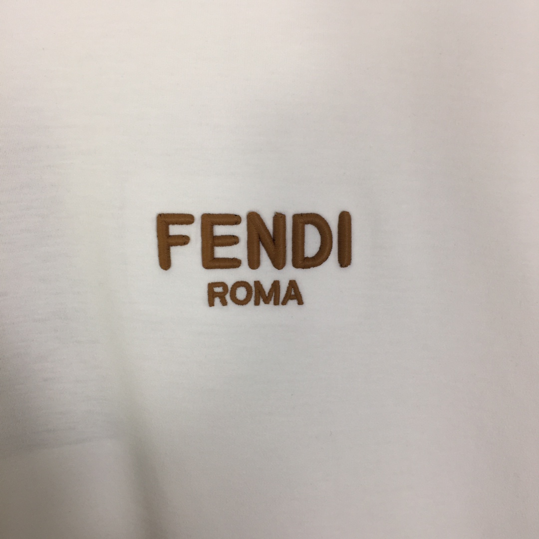 Fendi Cotton Jersey T-shirt With Embroidery - PerfectKickZ