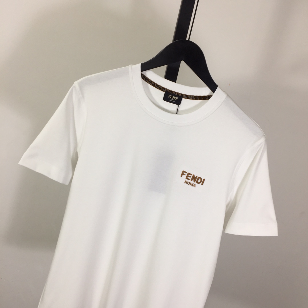 Fendi Cotton Jersey T-shirt With Embroidery - PerfectKickZ