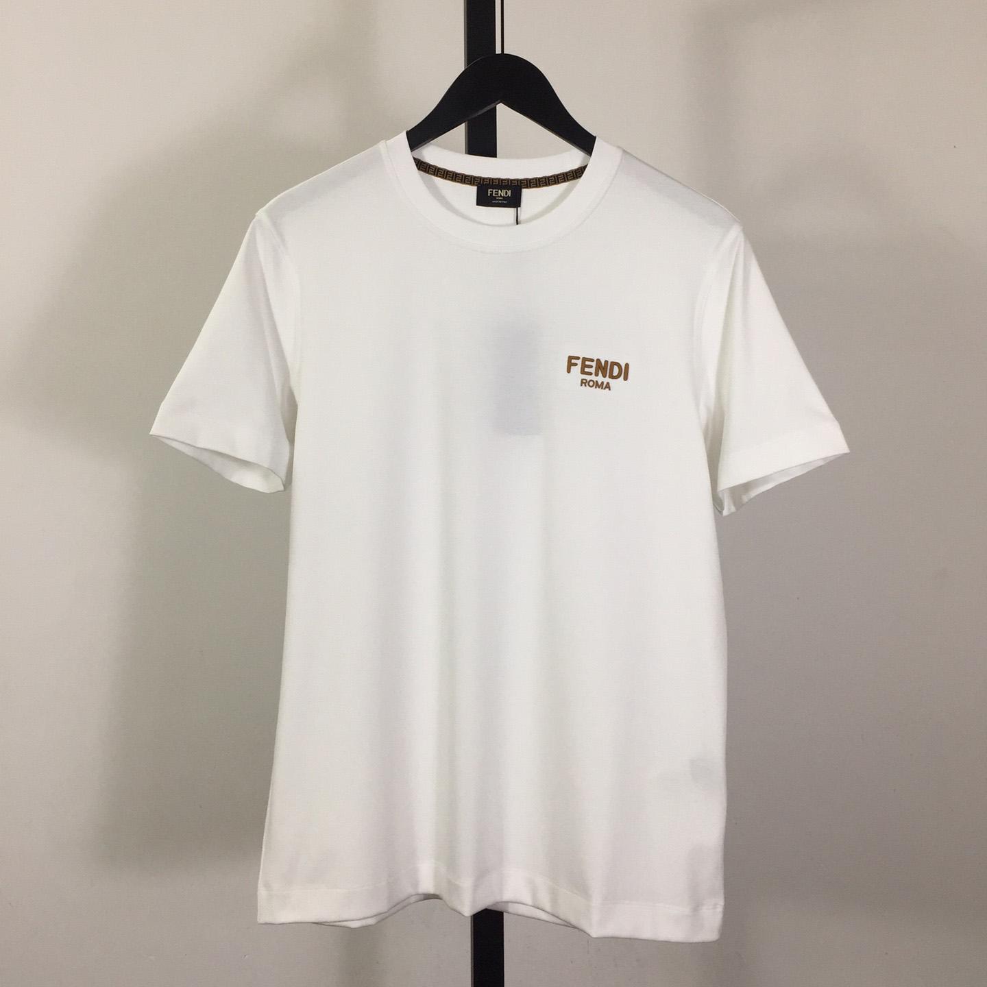 Fendi Cotton Jersey T-shirt With Embroidery - PerfectKickZ